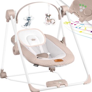 KIDIZ® Babywippe Babyschaukel mit 5 Geschwindigkeitseinstellungen zusammenklappbarer Baby Wippe Schaukel Babyhochstuhl mit Spielbogen Spielzeugen 5 beruhigende Naturgeräusche neugeborene 