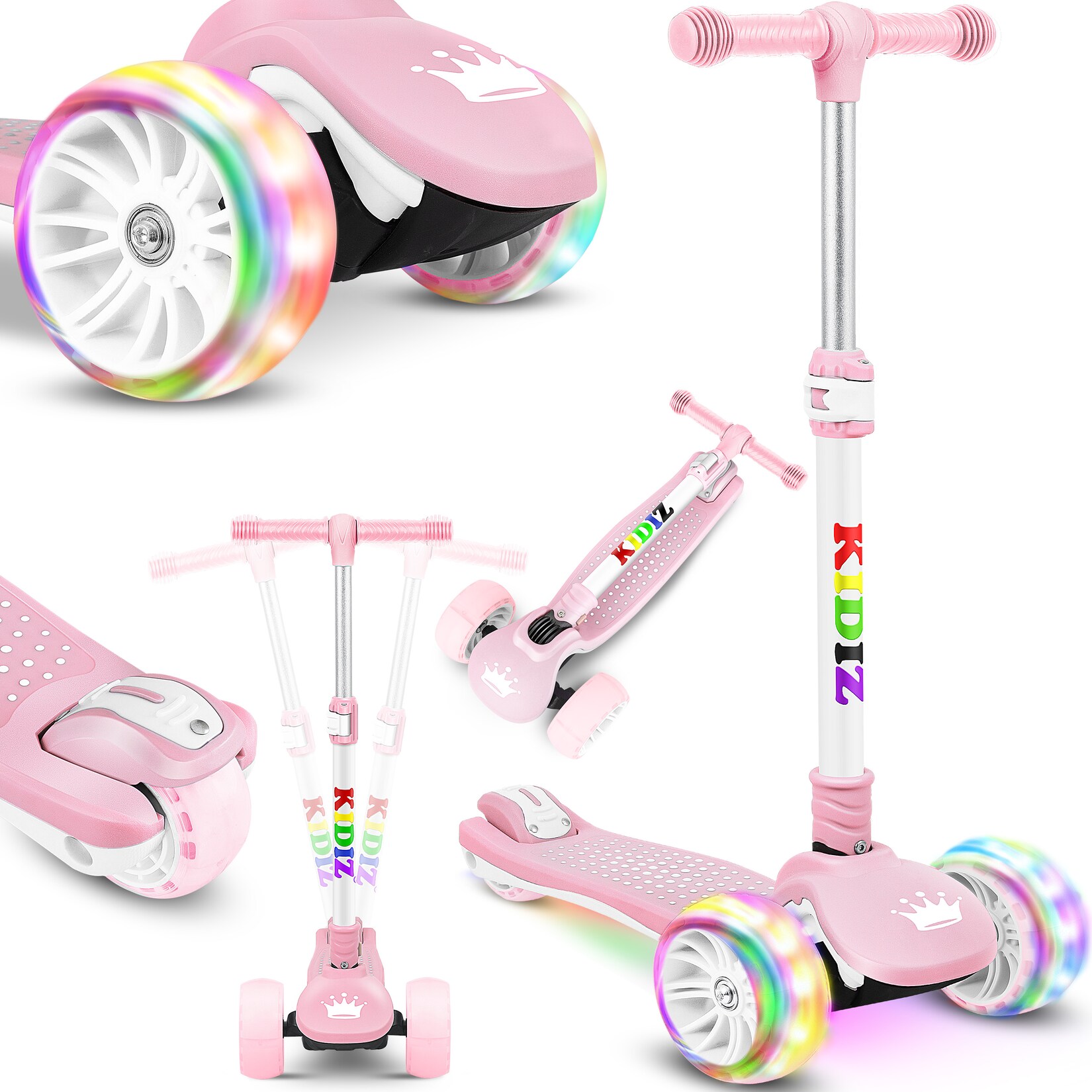 ® Roller Kinder Scooter X-Pro2 Dreiradscooter mit PU LED Leuchtenden Räder Kinderroller faltbar Tret-Roller höhenverstellbarer Cityroller Kinderscooter für Jungen Mädchen 3-12 Jahre