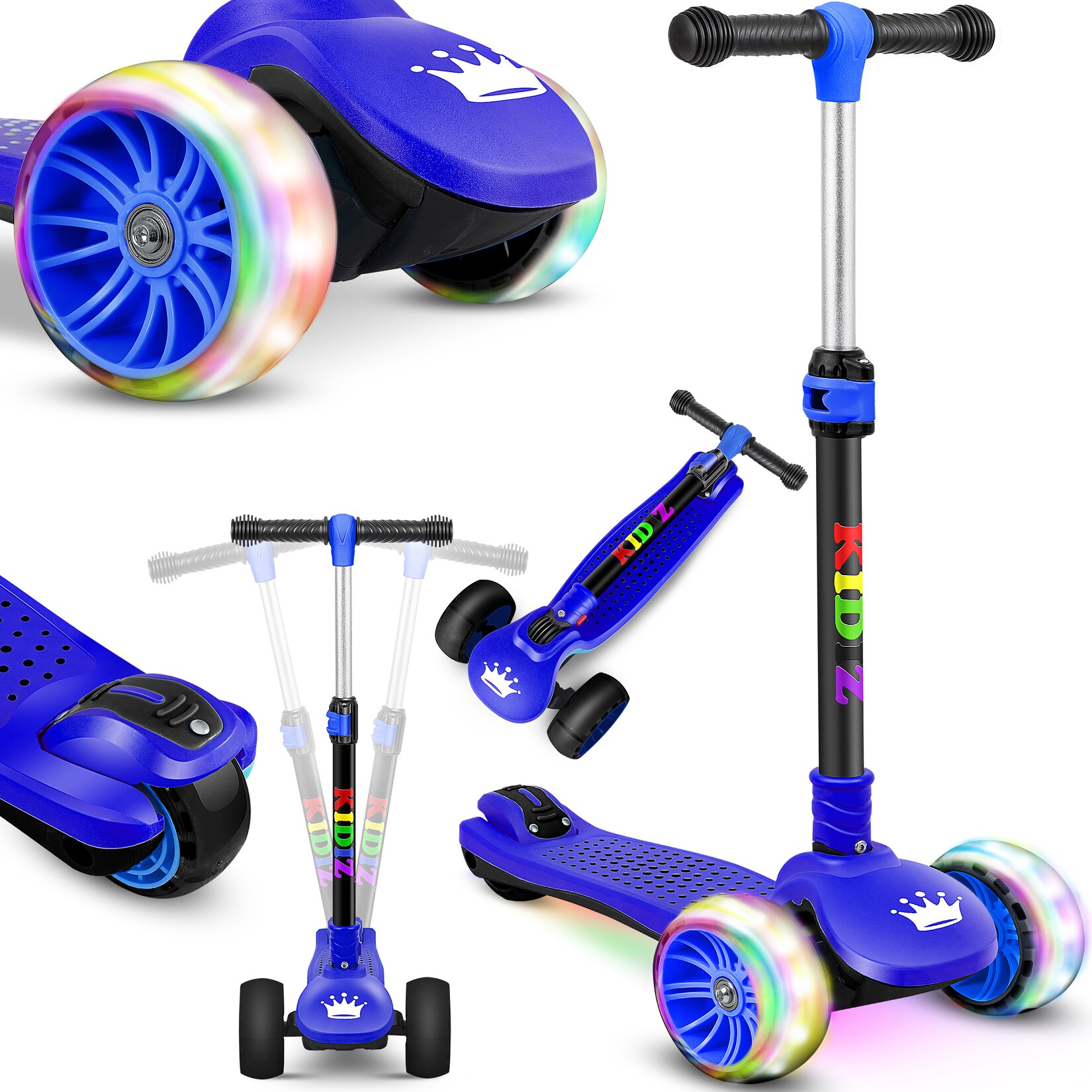 ® Roller Kinder Scooter X-Pro2 Dreiradscooter mit PU LED Leuchtenden Räder Kinderroller faltbar Tret-Roller höhenverstellbarer Cityroller Kinderscooter für Jungen Mädchen 3-12 Jahre