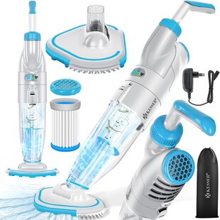 KESSER® Poolsauger mit Akku | elektrisch Pool Bodensauger Handsauger | Poolreiniger mit Filter & 2-Geschwindigkeits-System | Handsauger Reinigungsset kabellos, Inkl. Abdeckung 