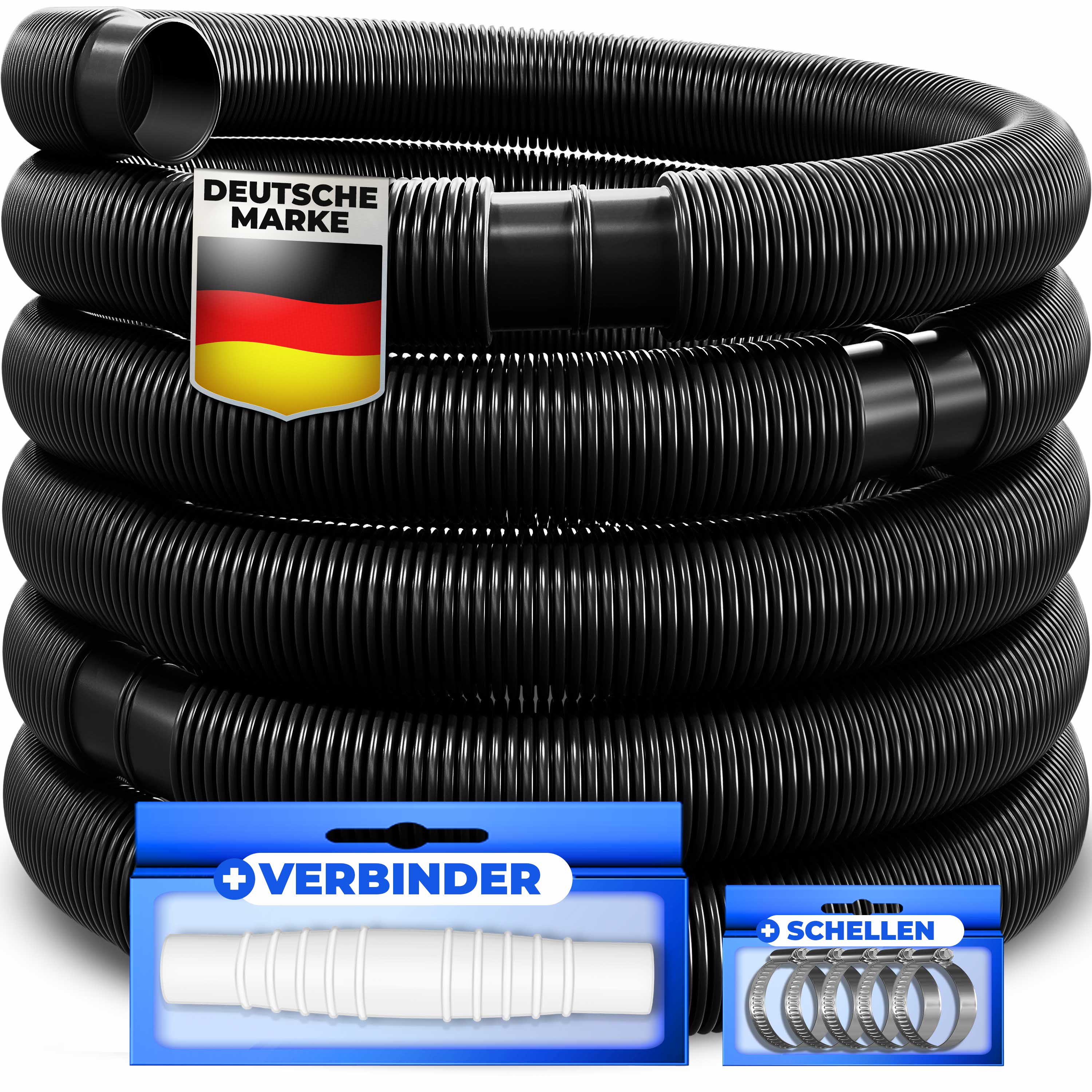 KESSER&reg; Poolschlauch | Schwimmbadschlauch mit Muffen | Solarschlauch f&uuml;r Pool und Schwimmbecken | Saugschlauch | Pumpenschlauch | Flexibler Wasserschlauch 