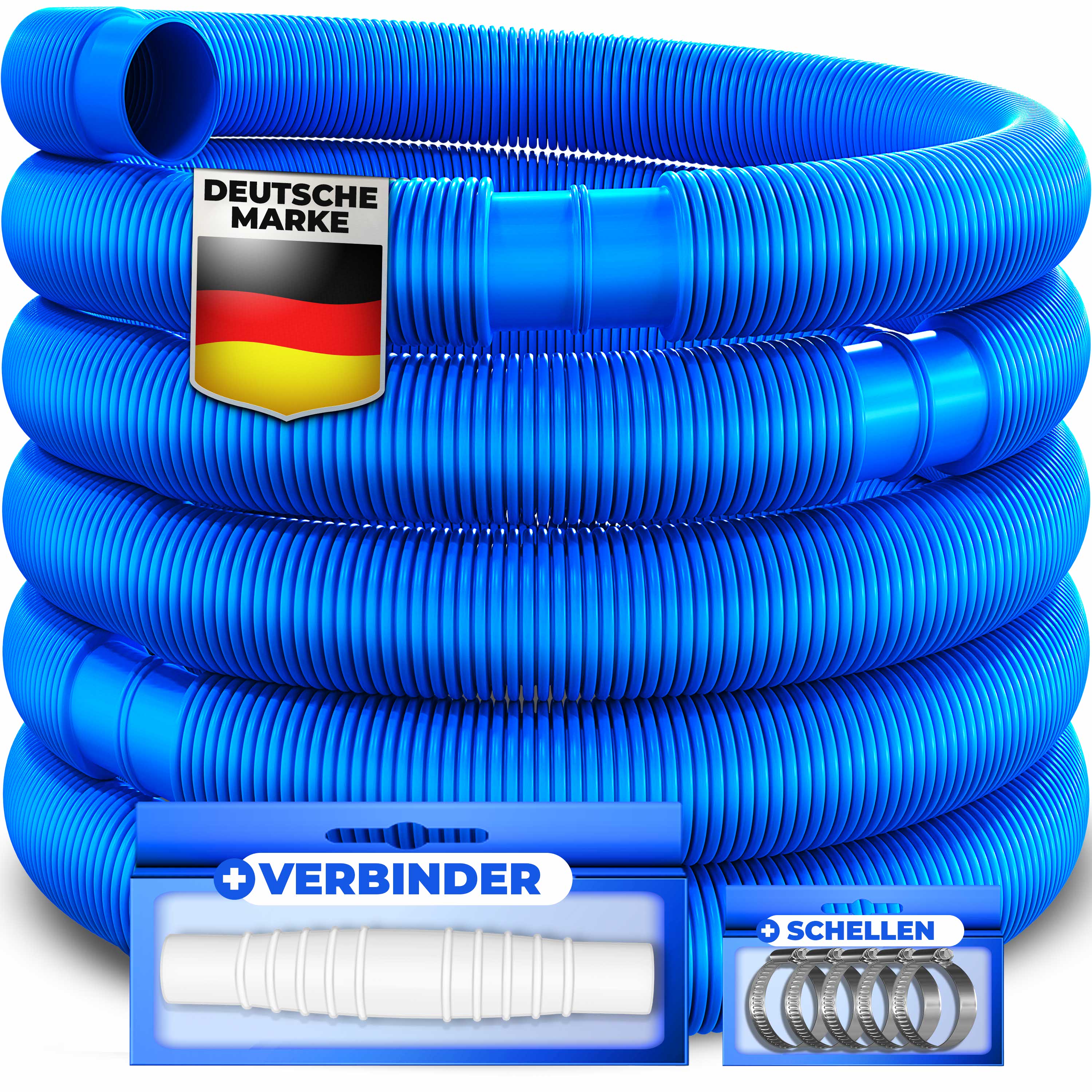 KESSER&reg; Poolschlauch | Schwimmbadschlauch mit Muffen | Solarschlauch f&uuml;r Pool und Schwimmbecken | Saugschlauch | Pumpenschlauch | Flexibler Wasserschlauch 