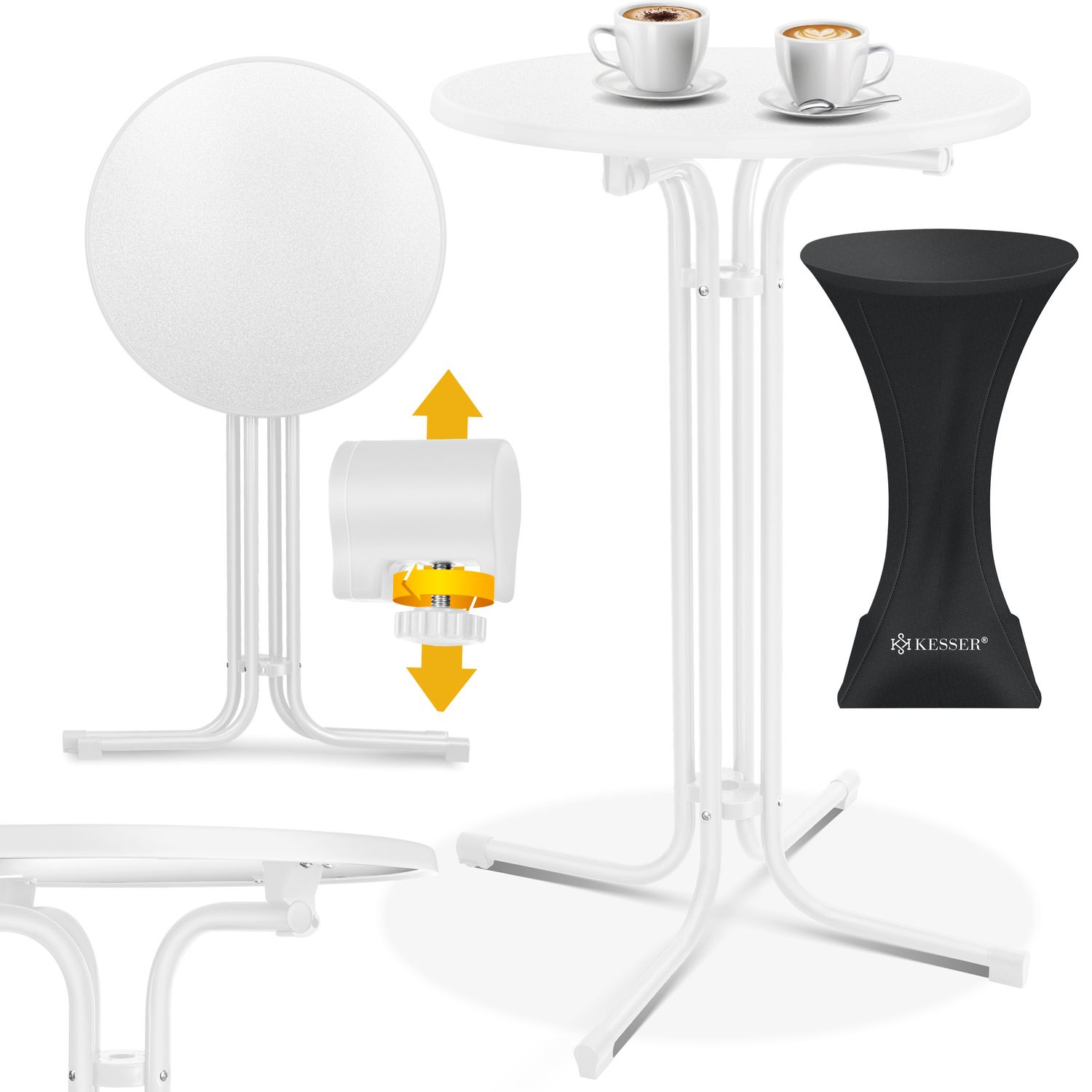 KESSER&reg; Gastro Stehtisch klappbar - Gastronomie Bistrotisch rund - Wetterbest&auml;ndiger Klapptisch Gartentisch - Runder Partytisch - Hitzebest&auml;ndig - Stabil und sicher 