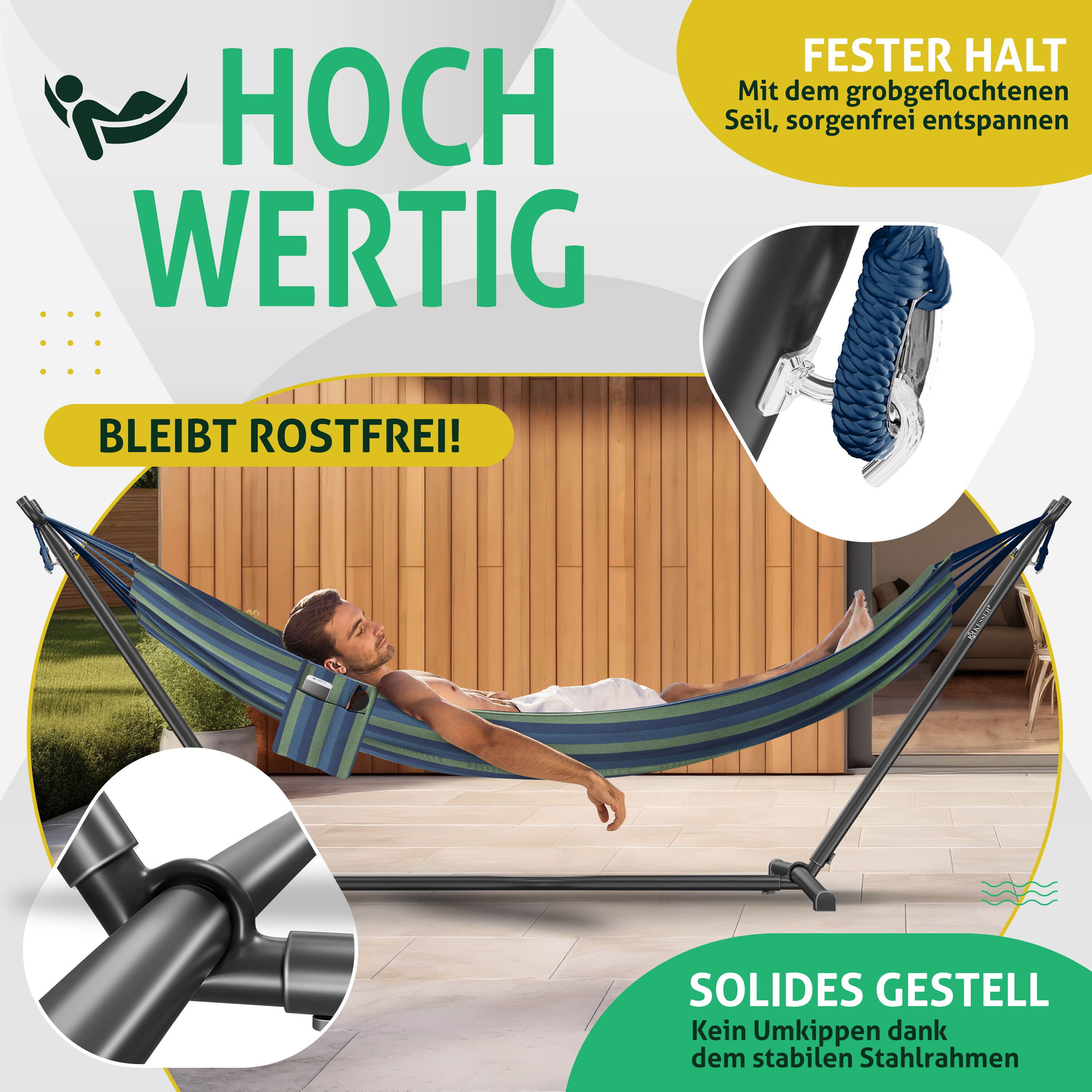 KESSER Hngematte LAKE mit Gestell Doppelhngematte fr 2 Personen-Stabiler  Rahmen 200kg Belastbarkeit Indoor & Outdoor XXL Hngesessel Doppel  Mehrpersonen Garten Pool Balkon Terrasse bei Marktkauf online bestellen