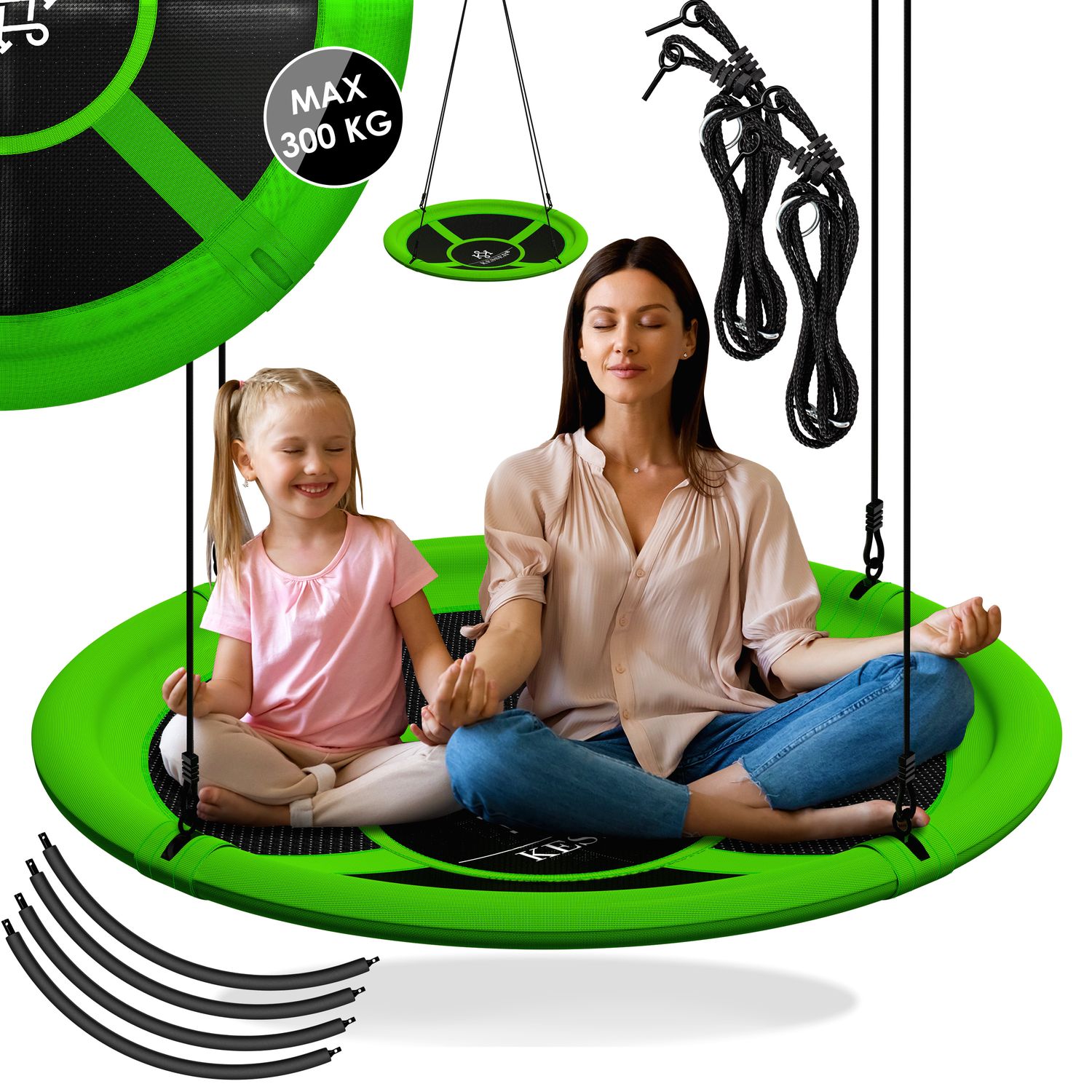 KESSER&reg; Nestschaukel Tellerschaukel H&auml;ngeschaukel Rundschaukel Schaukel verstellbar Garten-Schaukel Kinderschaukel Indoor - Outdoor-Schaukel f&uuml;r Kinder & Erwachsene 