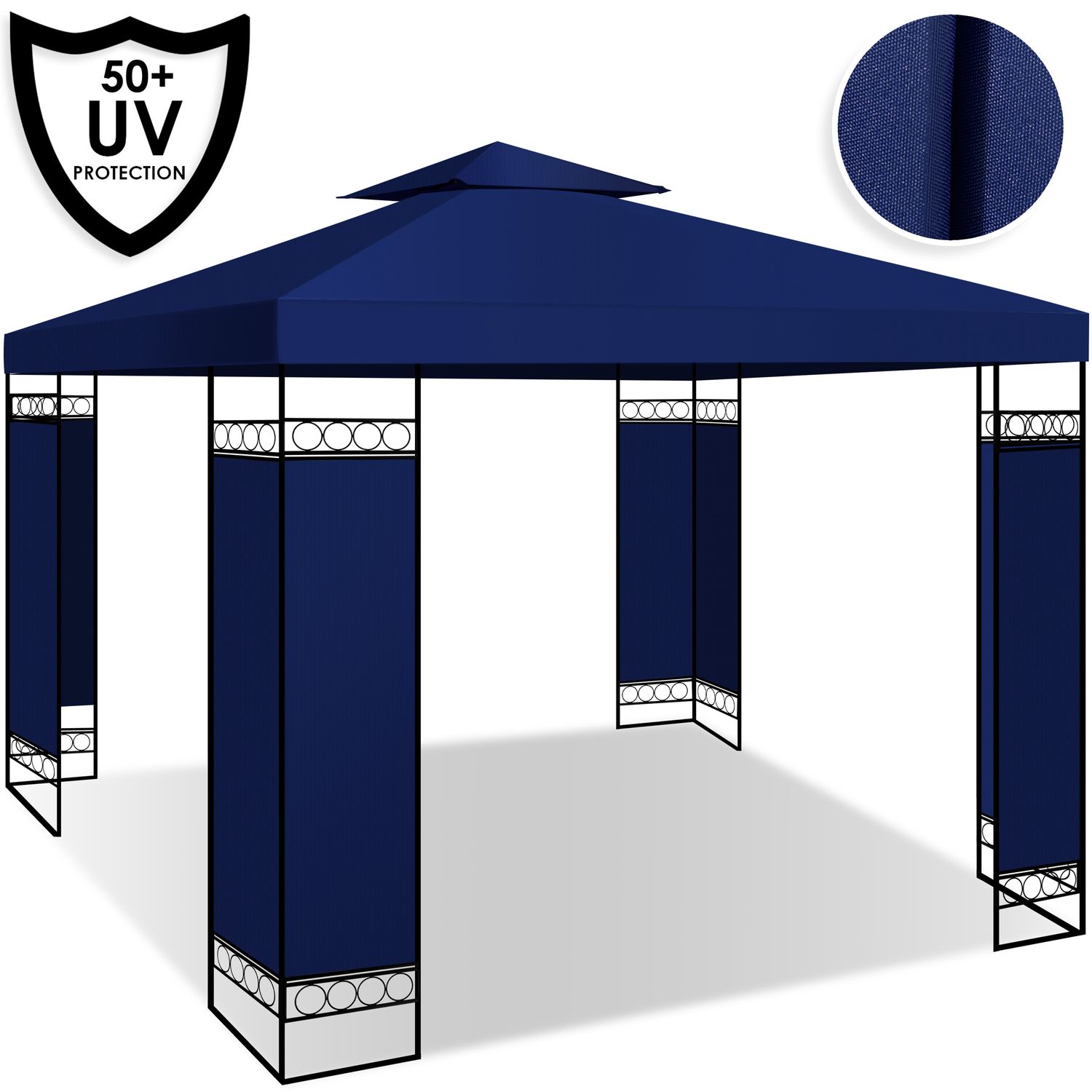 KESSER&reg; - Pavillon 3x3m wasserabweisend UV-Schutz 50+ Metall Gestell Partyzelt Gartenzelt Luxus Gartenpavillon 9m&sup2; Festzelt 