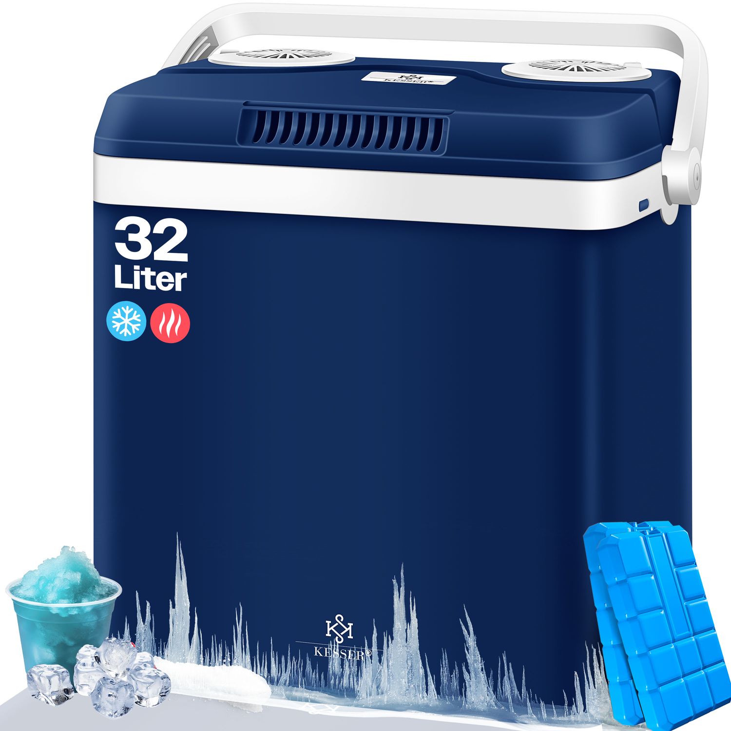 KESSER&reg; 32 L K&uuml;hlbox 12V, 230V Stecker, Mini-K&uuml;hlschrank, Thermoelektrische Warmhaltebox 