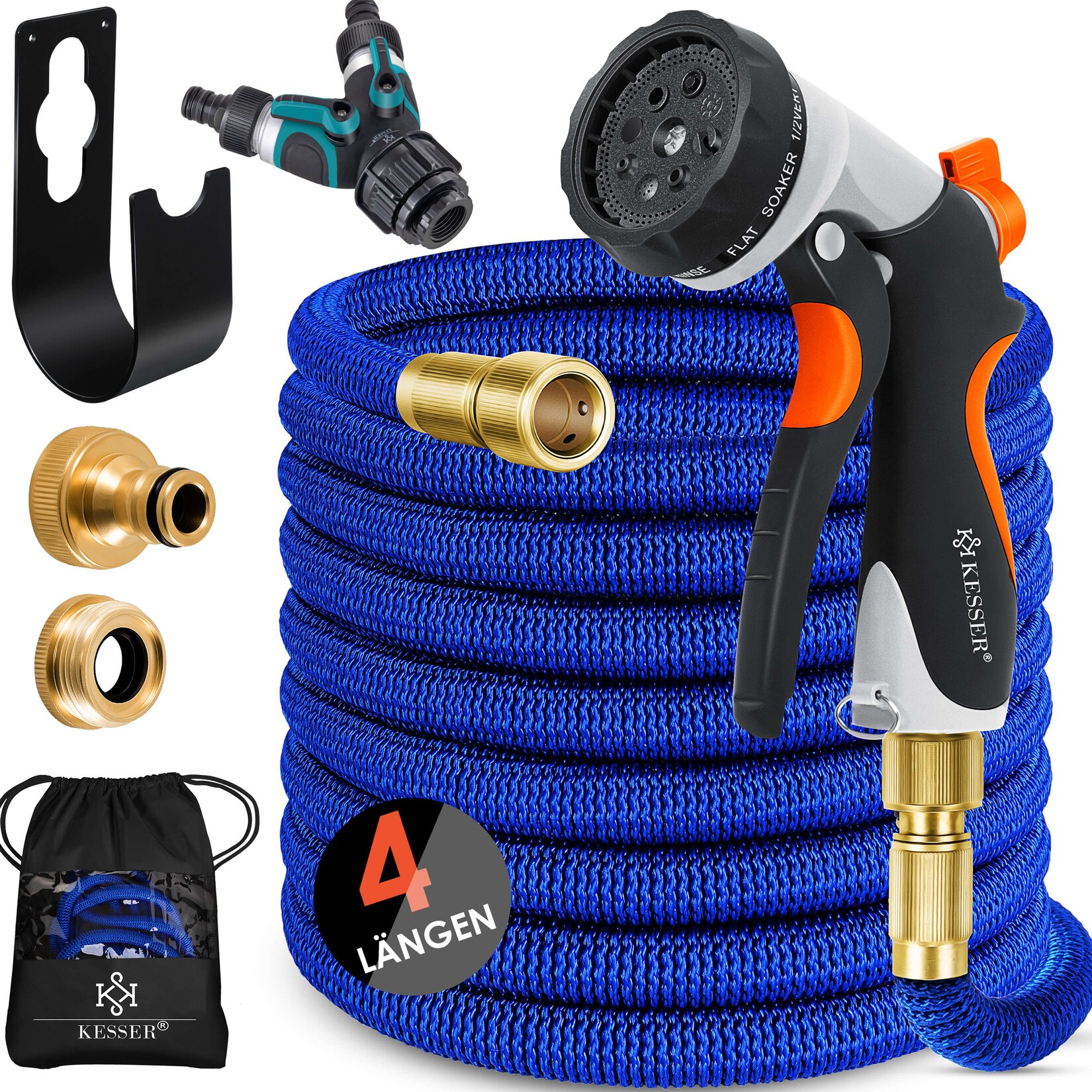 ® Premium Gartenschlauch Flexibler Wasserschlauch dehnbarer Flexischlauch