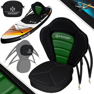 KESSER® Kajak-Sitz Premium für SUP Board Stand Up Paddle Surfboard Sitz - Inkl. Mit Tasche - SUP Paddling Paddelboards Gepolsterte Sitz 32x38cm, Rückenlehne 51x45cm schnell und einfach montiert 