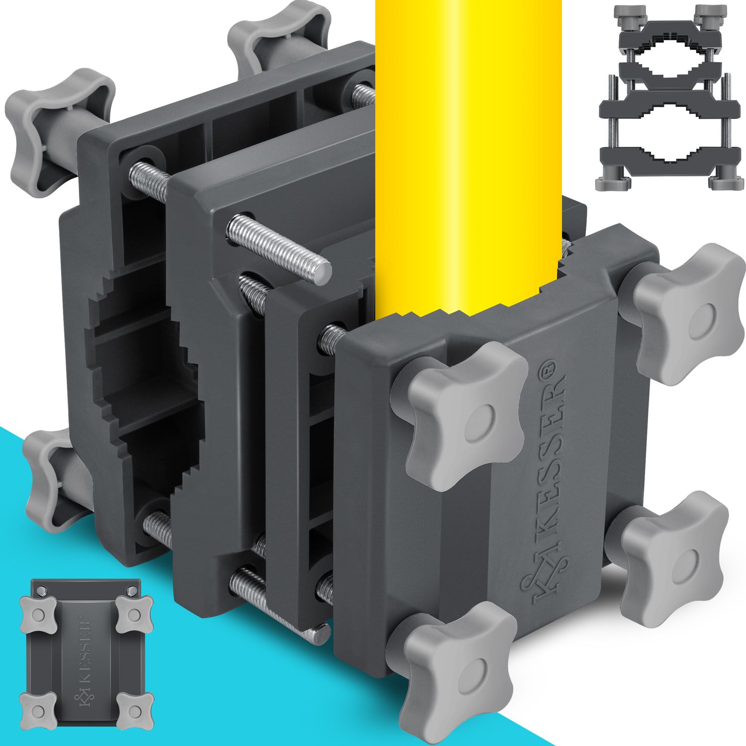 KESSER&reg; Premium Sonnenschirmhalter Universal Balkongel&auml;nder - Schirmst&auml;nder f&uuml;r eckige und runde Schirme | Balkon Terrasse Sonnenschirm Halterung hohe Flexibilit&auml;t  | Starke Klemmkraft 