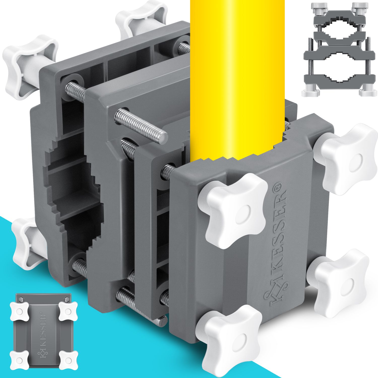 KESSER&reg; Premium Sonnenschirmhalter Universal Balkongel&auml;nder - Schirmst&auml;nder f&uuml;r eckige und runde Schirme | Balkon Terrasse Sonnenschirm Halterung hohe Flexibilit&auml;t  | Starke Klemmkraft 