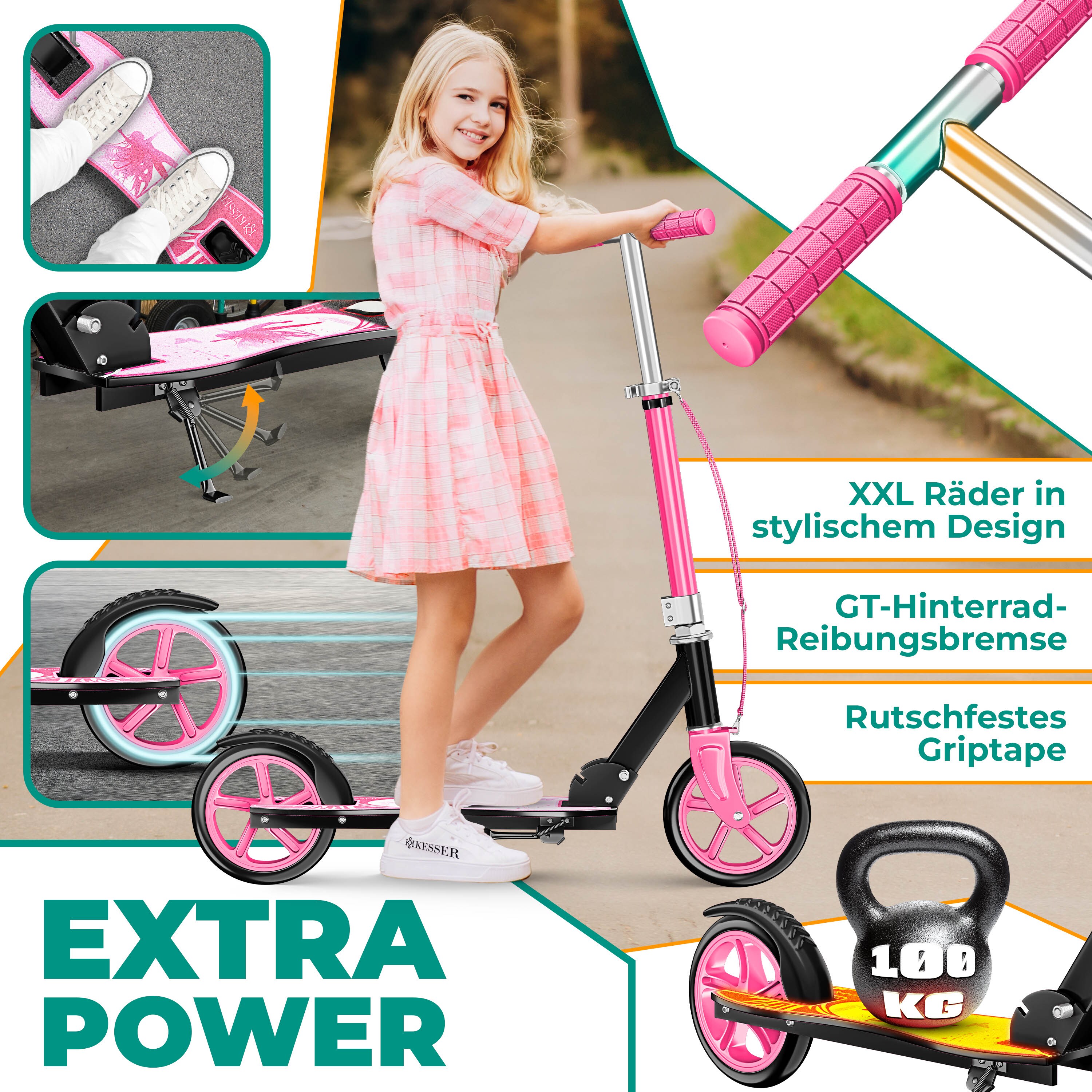 Cityroller Kinderroller Scooter Tretroller Roller Klappbar