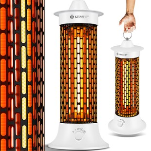 KESSER® Standheizstrahler Infrarotheizung, 1200W Heizstrahler Energieeffiziente Heizung Innenraum mit 360° Oszillation, Infrarotheizung Standgerät, Elektroheizung IP55, Terrassen-Heizstrahler 