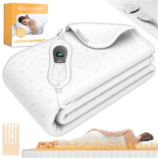 KESSER® Wärmeunterbett mit Abschaltautomatik Fernbedienung | Heizdecke mit 3 Temperaturstufen | Wärmebettunterlage fürs Bett Matratzenheizung | Wärmedecke aus weichem Vlies Heizkissen 