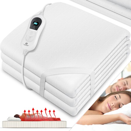 KESSER® Wärmeunterbett mit Abschaltautomatik Fernbedienung, Heizdecke mit  3 Temperaturstufen, Wärmebettunterlage fürs Bett Matratzenheizung