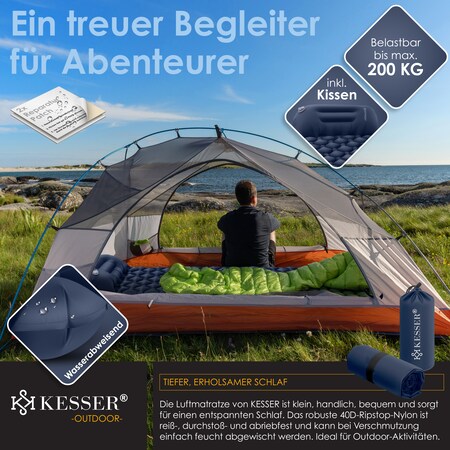 KESSER® Camping Matratze Isomatte Aufblasbare Luftmatratze Campingmatte  inkl. Tragebeutel Outdoor Ultraleicht Faltbare Schlafmatte [mit  Reparaturset]