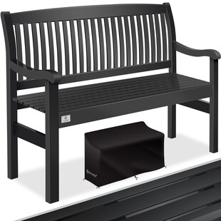 KESSER® Gartenbank Holz Holzbank wetterfest | Für 3 bis 4 Personen | Parkbank aus Massivholz | Sitzbank 320 kg belastbar | Balkonbank Bank für Balkon Terrasse & Garten inkl. Cover 