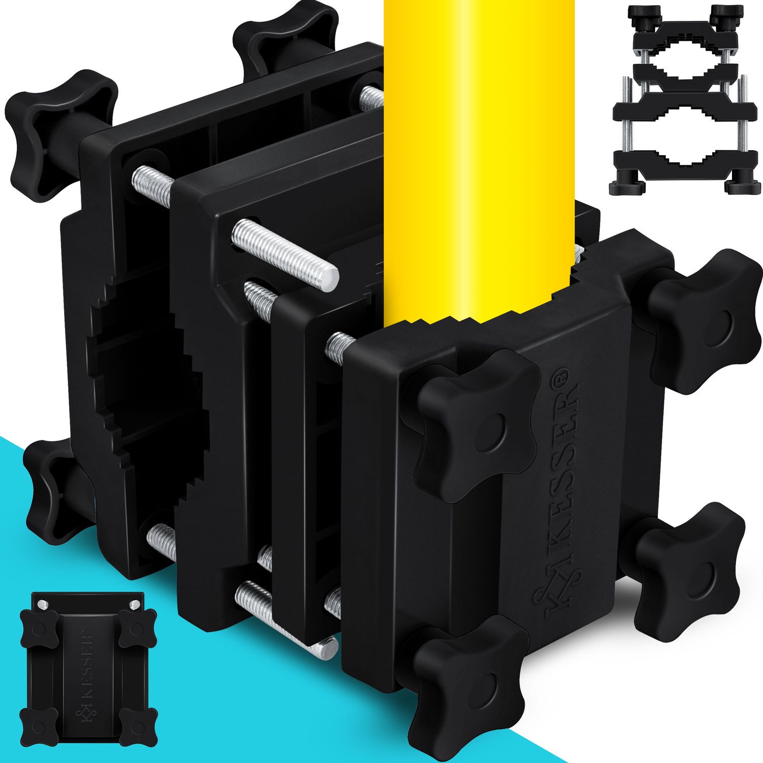 KESSER&reg; Premium Sonnenschirmhalter Universal Balkongel&auml;nder - Schirmst&auml;nder f&uuml;r eckige und runde Schirme | Balkon Terrasse Sonnenschirm Halterung hohe Flexibilit&auml;t  | Starke Klemmkraft 