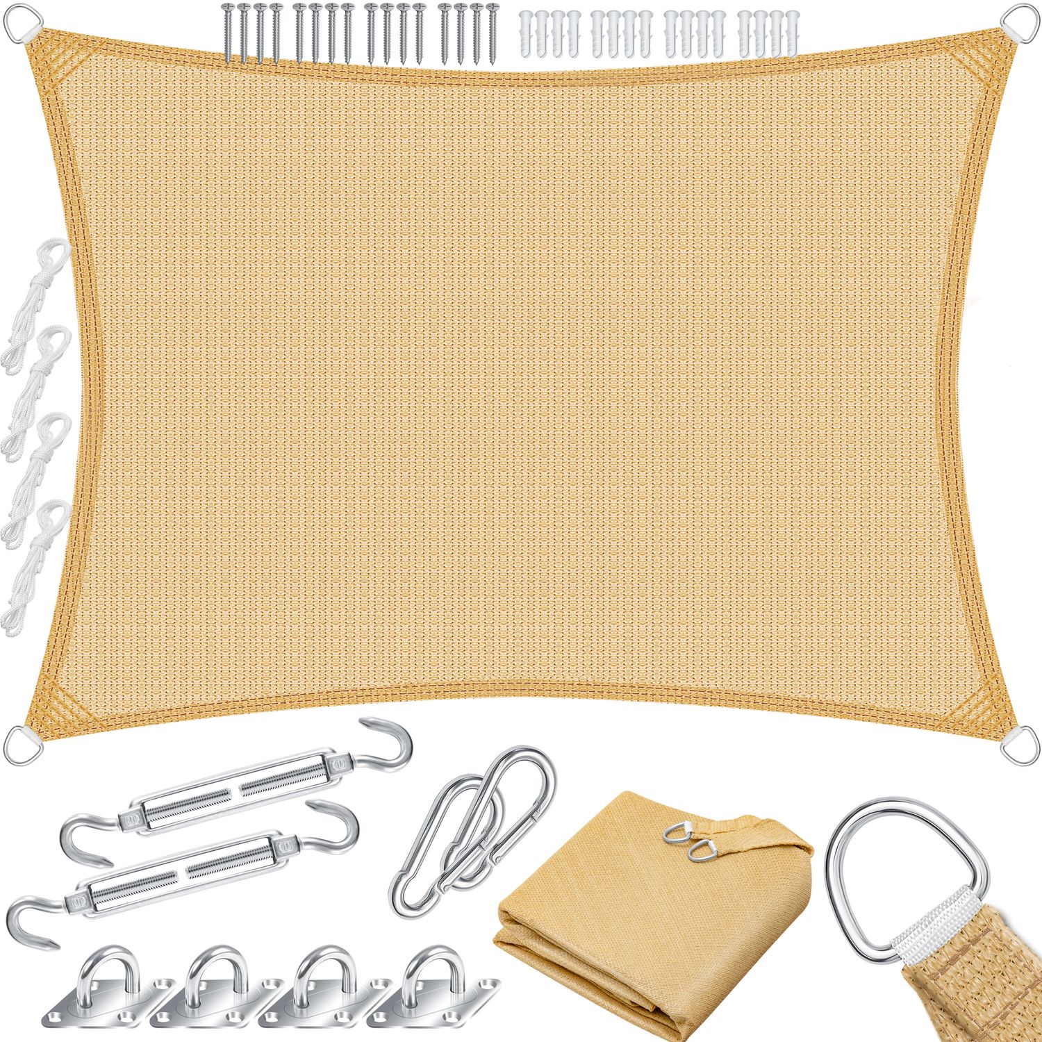 KESSER&reg; Sonnensegel Sonnenschutz Windschutz | HDPE Gewebe | wasserabweisend & windabweisend | 5-Fach quer vern&auml;ht robust & stabil Schattenspender Garten Balkon Terrasse 