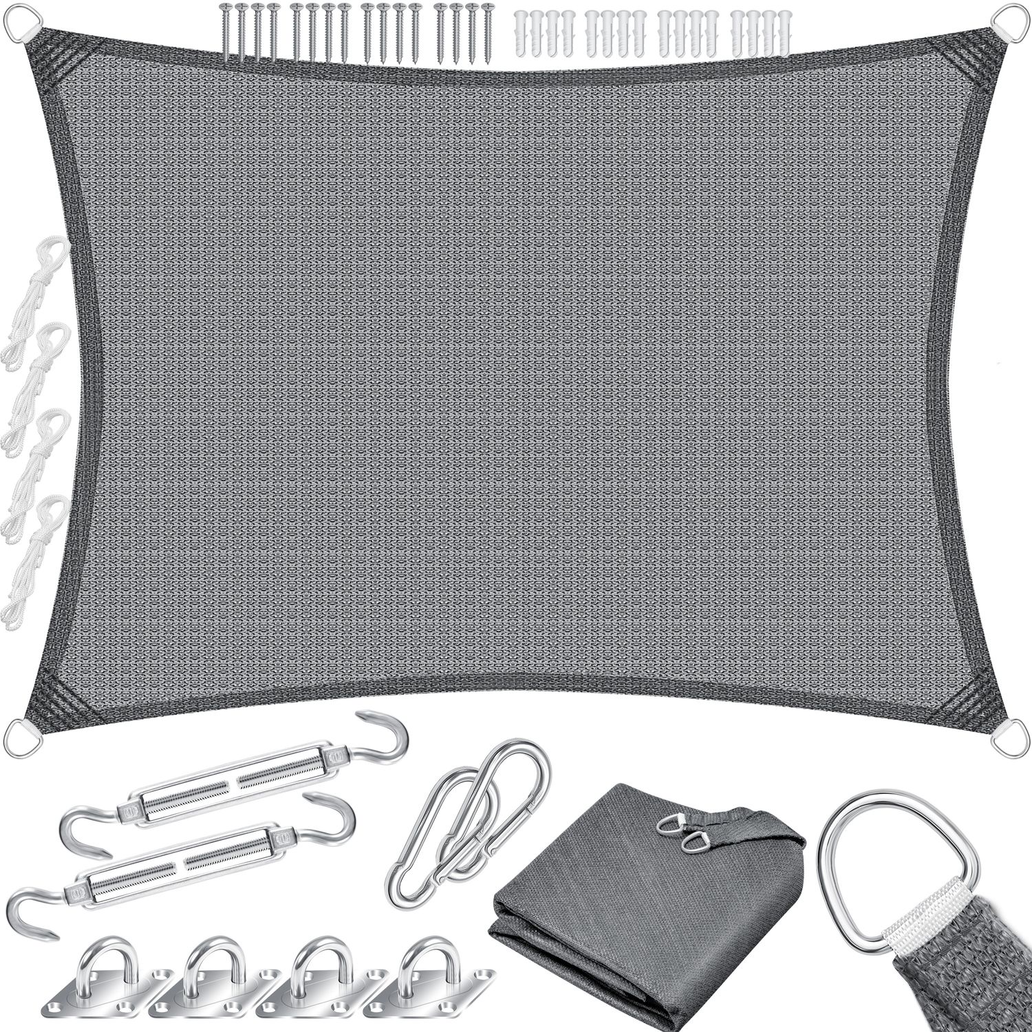 KESSER&reg; Sonnensegel Sonnenschutz Windschutz | HDPE Gewebe | wasserabweisend & windabweisend | 5-Fach quer vern&auml;ht robust & stabil Schattenspender Garten Balkon Terrasse 