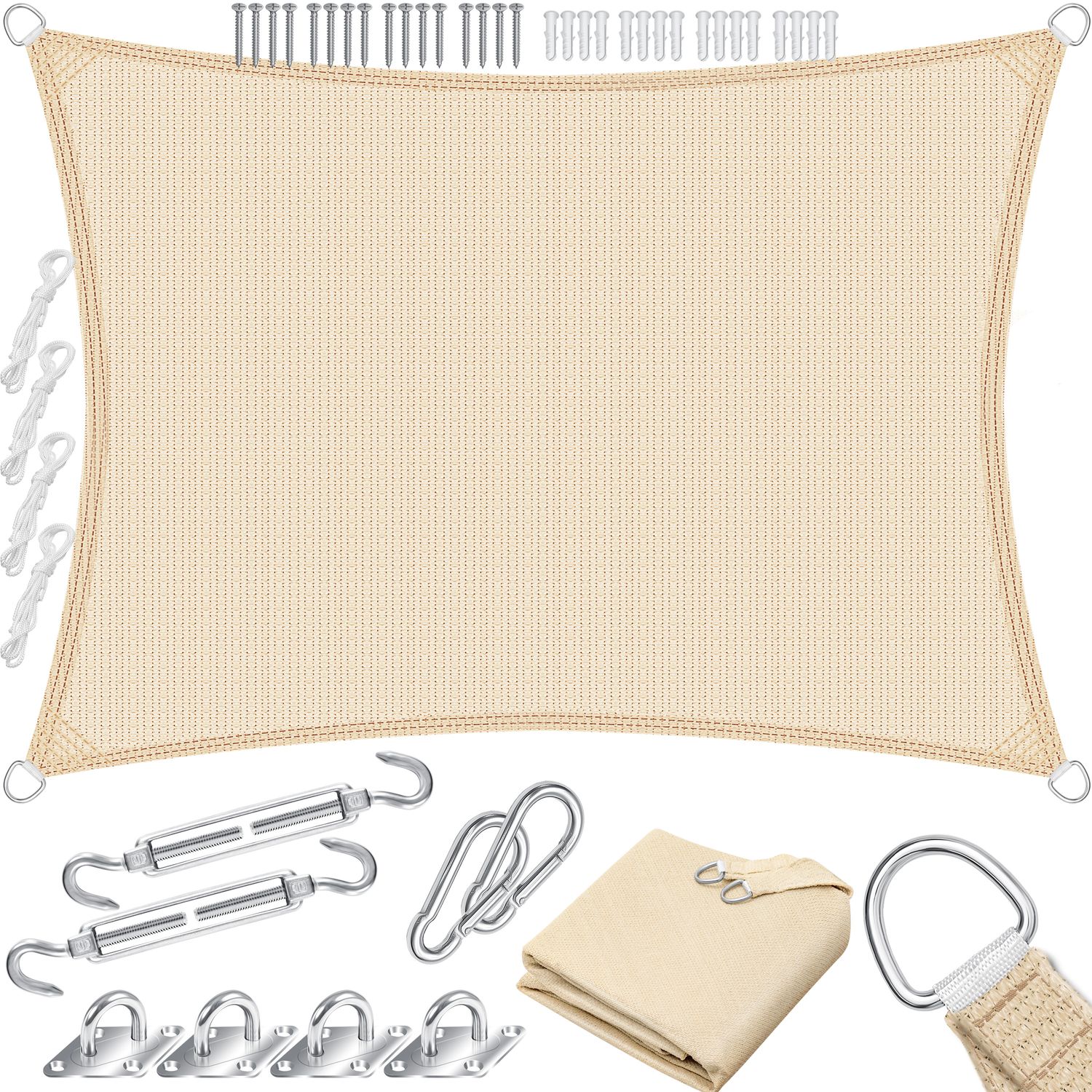 KESSER&reg; Sonnensegel Sonnenschutz Windschutz | HDPE Gewebe | wasserabweisend & windabweisend | 5-Fach quer vern&auml;ht robust & stabil Schattenspender Garten Balkon Terrasse 