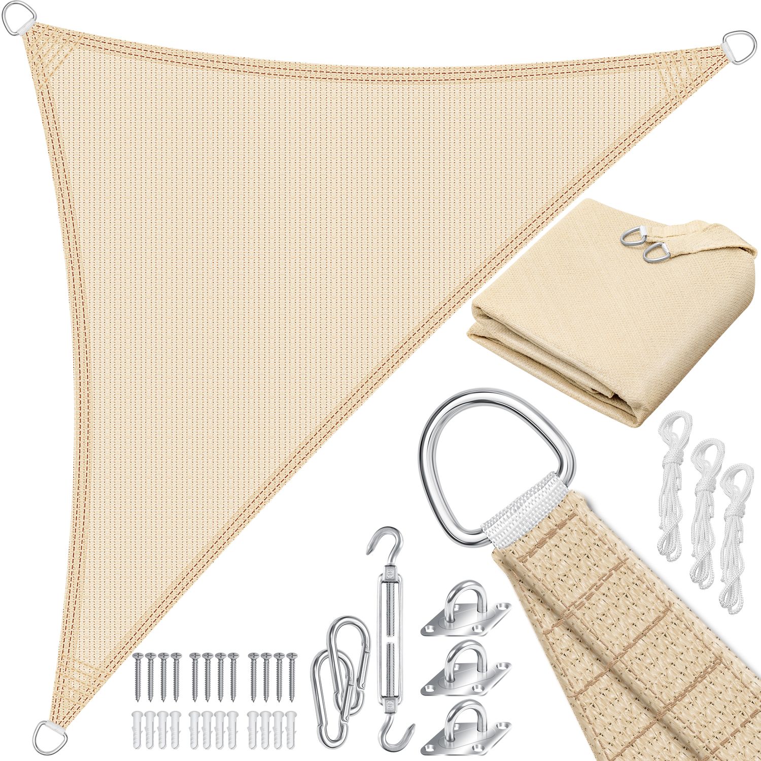 KESSER&reg; Sonnensegel Sonnenschutz Windschutz | HDPE Gewebe | wasserabweisend & windabweisend | 5-Fach quer vern&auml;ht robust & stabil Schattenspender Garten Balkon Terrasse 