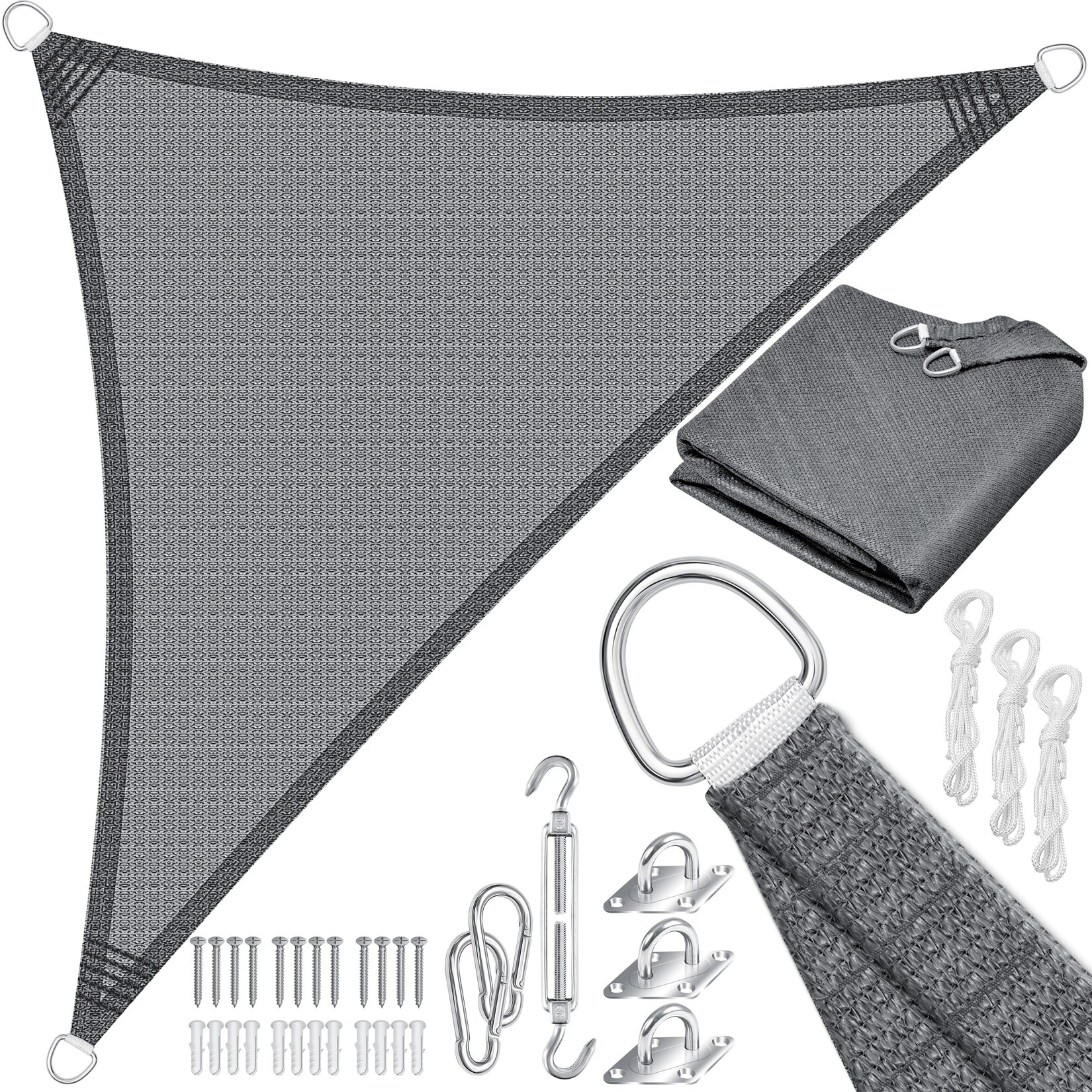 ® Sonnensegel Sonnenschutz Windschutz   HDPE Gewebe   wasserabweisend & windabweisend   5-Fach quer vernäht robust & stabil Schattenspender Garten Balkon Terrasse