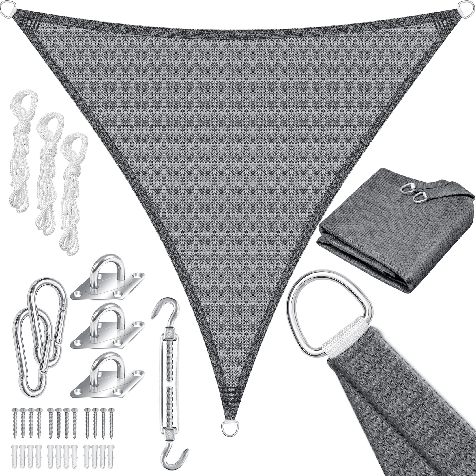 ® Sonnensegel Sonnenschutz Windschutz   HDPE Gewebe   wasserabweisend & windabweisend   5-Fach quer vernäht robust & stabil Schattenspender Garten Balkon Terrasse