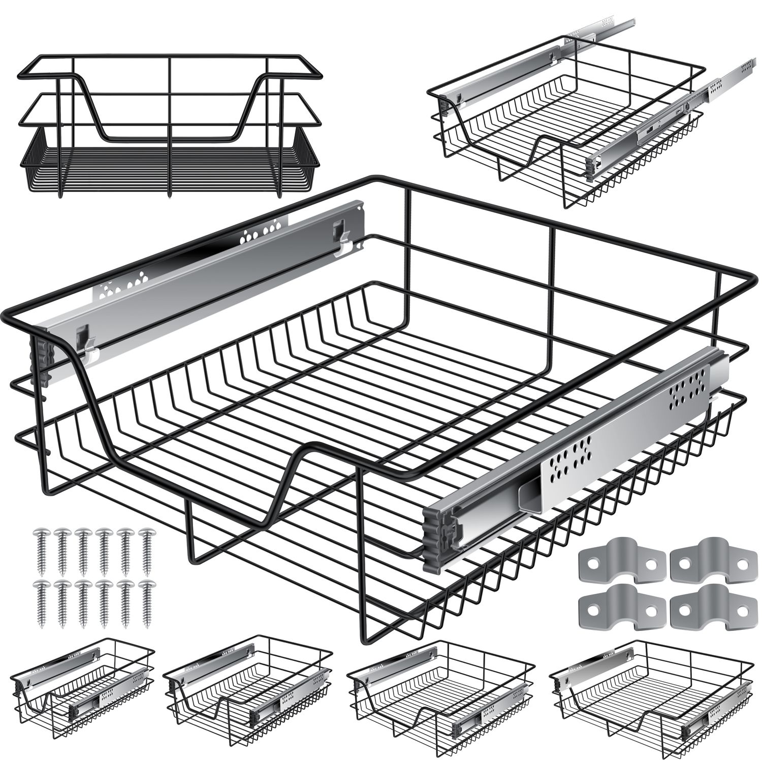 KESSER&reg; Teleskopschublade ? K&uuml;chenschublade ? K&uuml;chenschrank ? Korbauszug ? Schrankauszug ? Vollauszug ? Schublade 