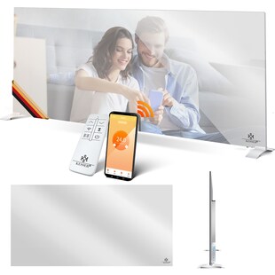 KESSER® Infrarotheizung Spiegelheizung Energiesparend 2in1 Standgerät & Wandmontage Elektroheizung mit Erkennung Offener Fenster + Fernbedienung & App-Steuerung Thermostat Infrarot Heizpaneel 
