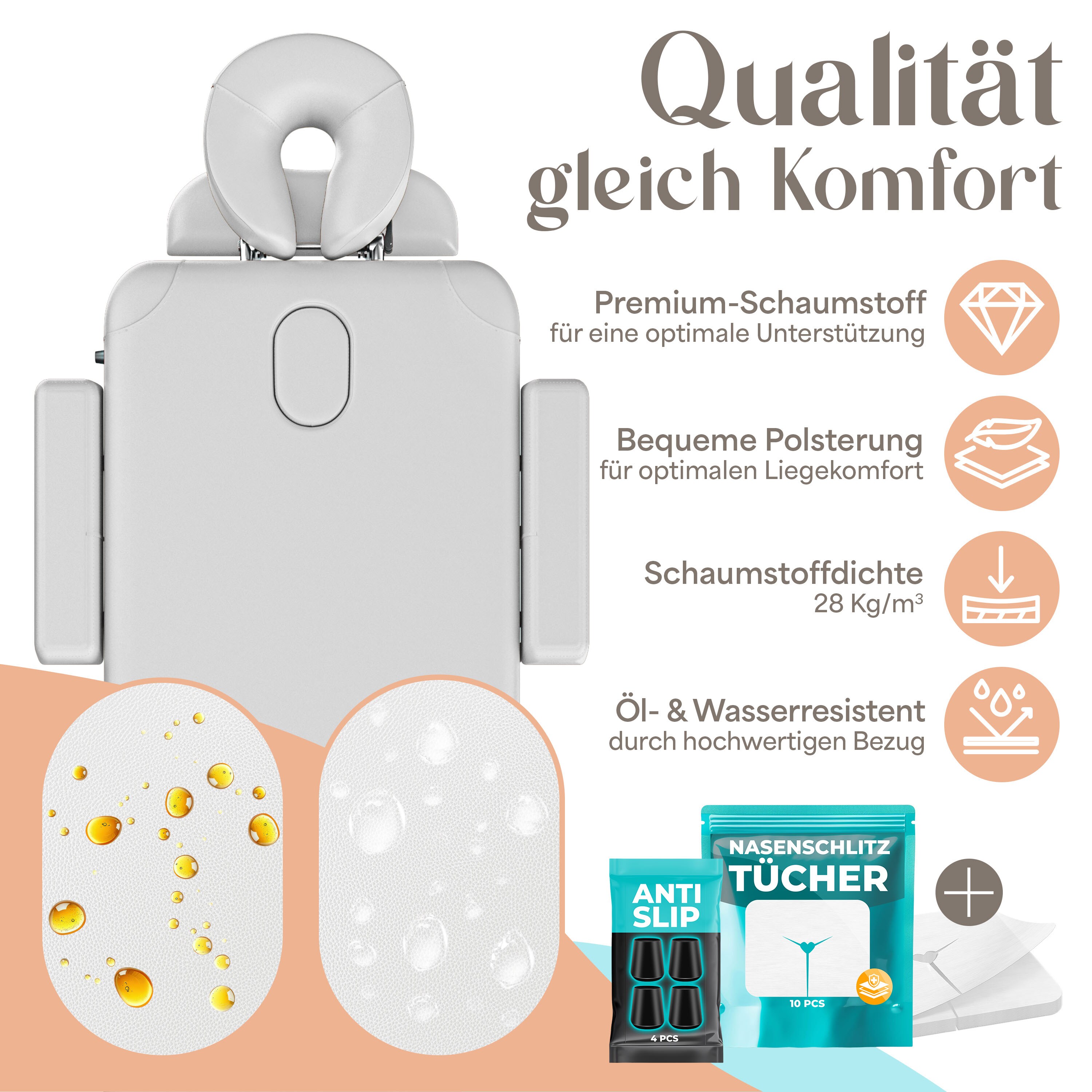 Activeshop Klappmassagetisch Aus Holz – Höhenverstellbar (62–80 Cm), Mit PU-Leder & Tragetasche, 186x60 Cm, 2 Zonen