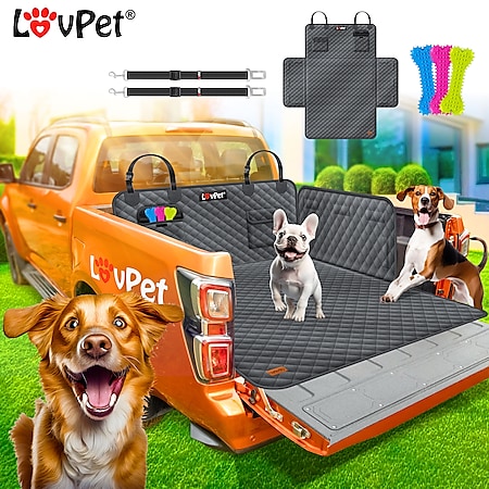 LOVPET® Kofferraumschutz Hund gesteppt mit Seiten- und Ladekantenschutz |  Universale Kofferraum-Schutzmatte für Hunde | Hundedecke Wasserabweisend 