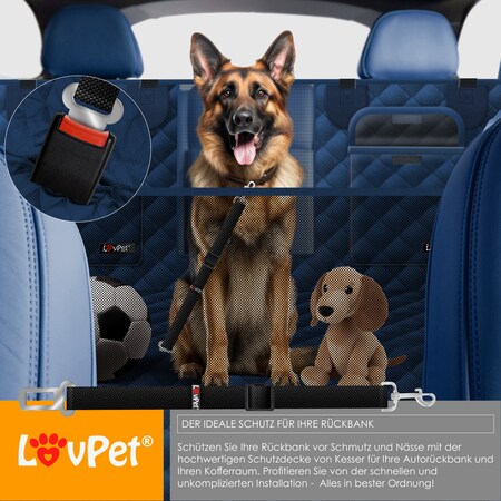 LovPet® 2in1 Hundedecke für Auto Rückbank & Kofferraum mit Seitenschutz und  Sichtfenster Kofferraumschutz - Wasserabweisende Hunde