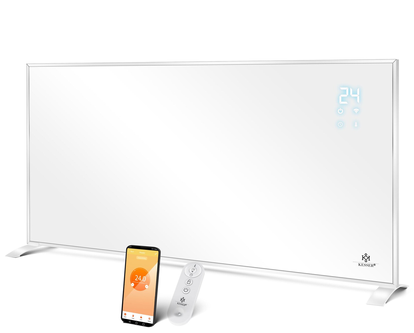 ® Infrarotheizung Energiesparend Infrarot Standgerät & Wandmontage Elektroheizung mit Fernbedienung Thermostat & App-Steuerung Elektrisch Heizpaneel Heizung Konvektor Standfüße