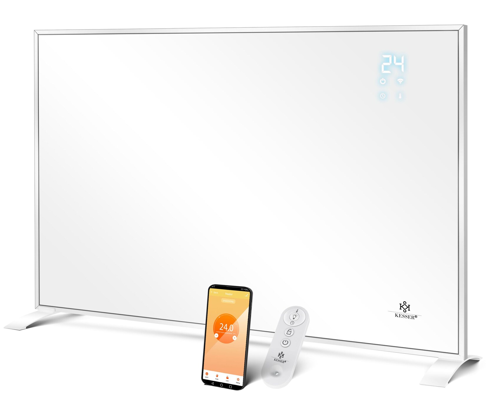 ® Infrarotheizung Energiesparend Infrarot Standgerät & Wandmontage Elektroheizung mit Fernbedienung Thermostat & App-Steuerung Elektrisch Heizpaneel Heizung Konvektor Standfüße