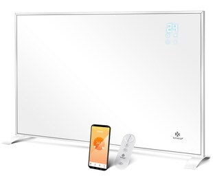 KESSER® Infrarotheizung Energiesparend Infrarot Standgerät & Wandmontage Elektroheizung mit Fernbedienung Thermostat & App-Steuerung Elektrisch Heizpaneel Heizung Konvektor Standfüße 