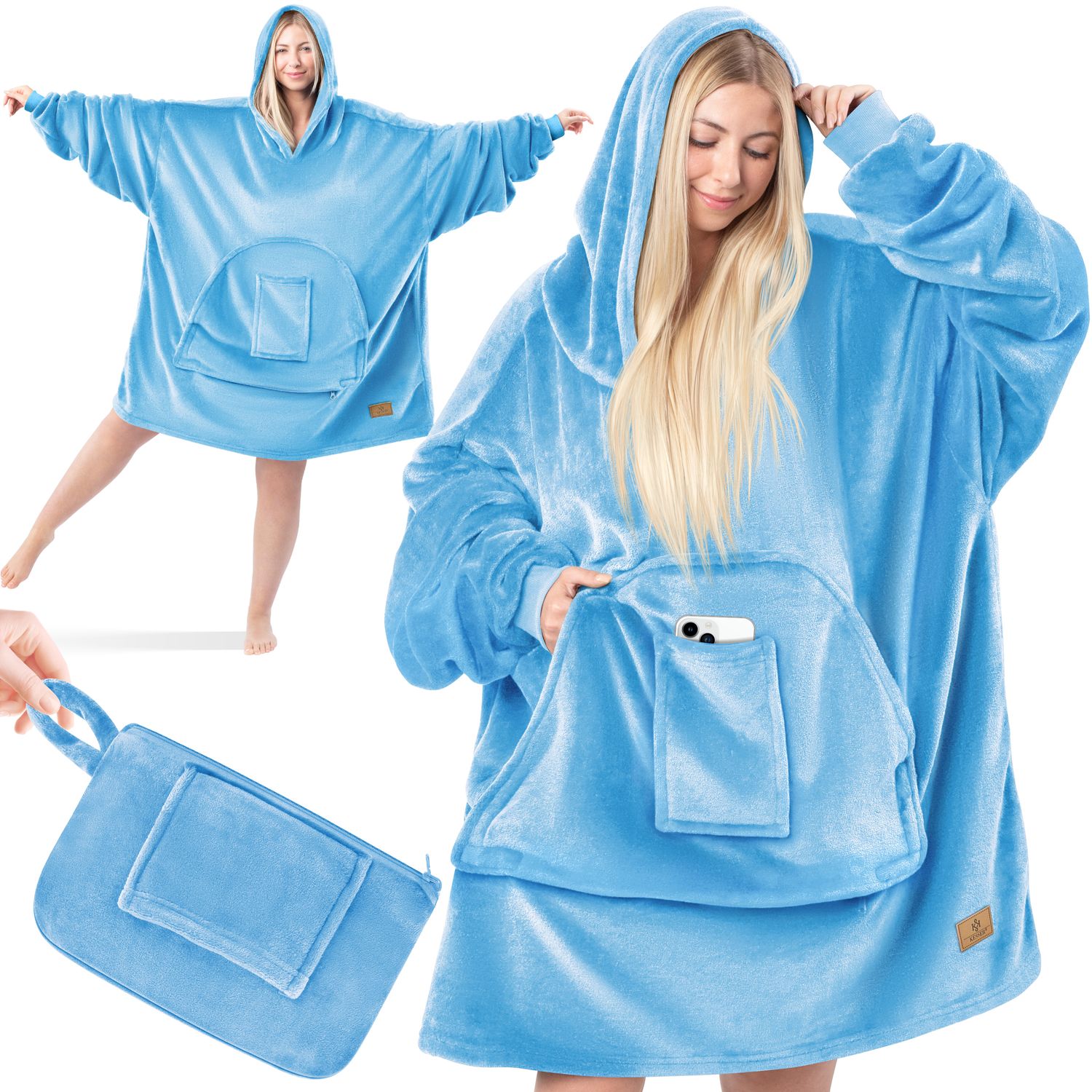 KESSER&reg; Hoodie Decke Kuscheldecke mit &Auml;rmeln Deckenpullover Vielseitig&nbsp;Tragbare Decke zum Anziehen f&uuml;r Damen & Herren, Sweatshirt Warm Kuschelpullover Erwachsene weich &Auml;rmeldecke Oversize 