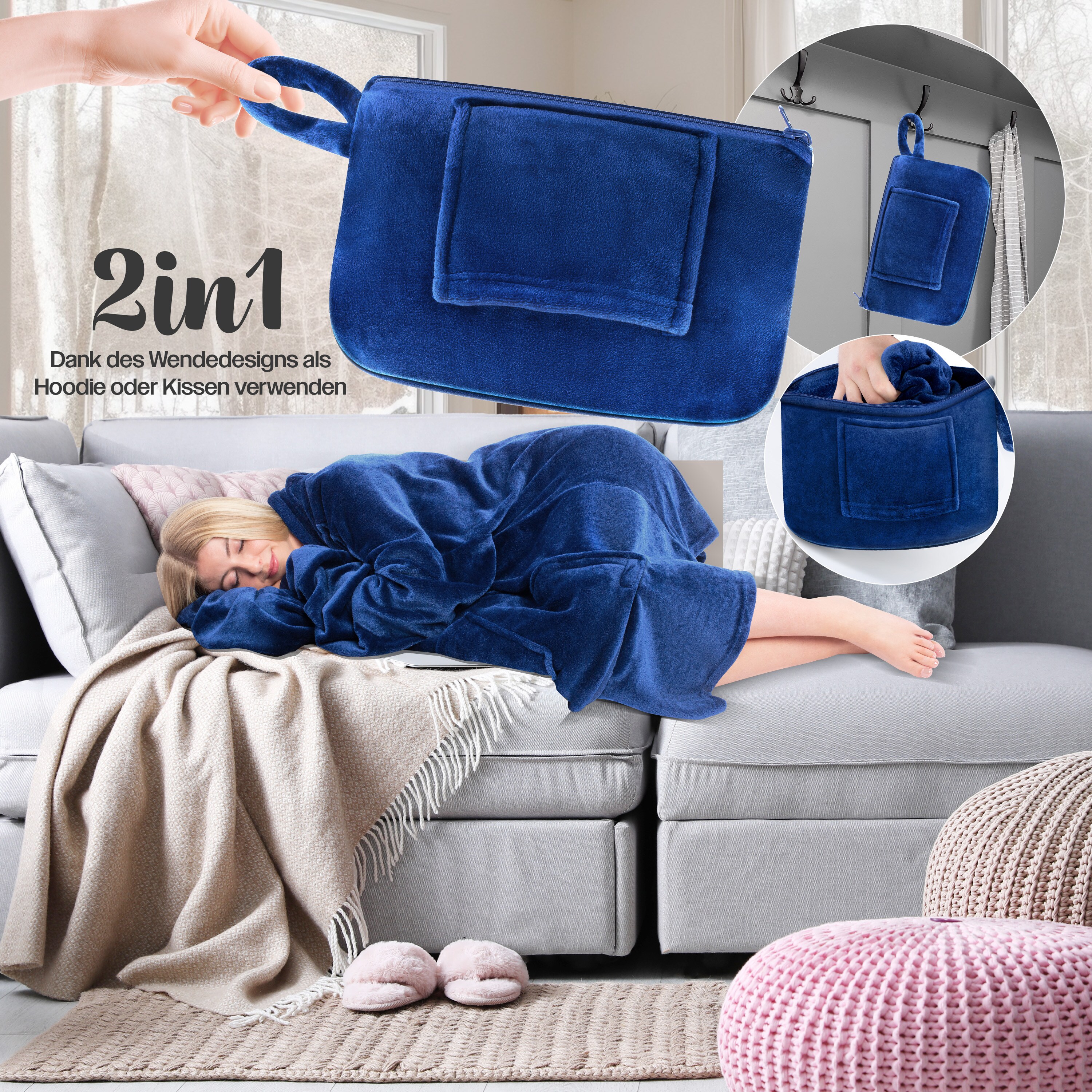 Sienna Hoodie Decke Mit Ärmeln, Kuschelig Warm, Oversize Für Damen & Herren – Perfekt Zum Lounge, Camping Oder Reisen