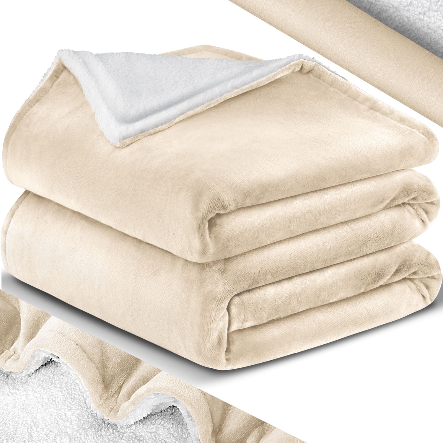 KESSER&reg; Kuscheldecke Flauschige Sherpa Extra Weich & Warm Wohndecke Flanell Fleecedecke, Falten best&auml;ndig/Anti-verf&auml;rben als Couchdecke Sofadecke oder Bett&uuml;berwurf 