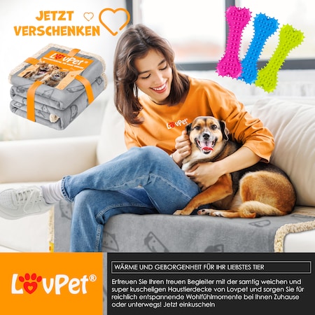 LOVPET® wasserdichte Hundedecke, Sherpa Fleece Haustier Decke + 3x  Spielzeugknochen, maschinenwaschbar, beidseitiger Sofabezug-Schutz bei  Marktkauf online bestellen