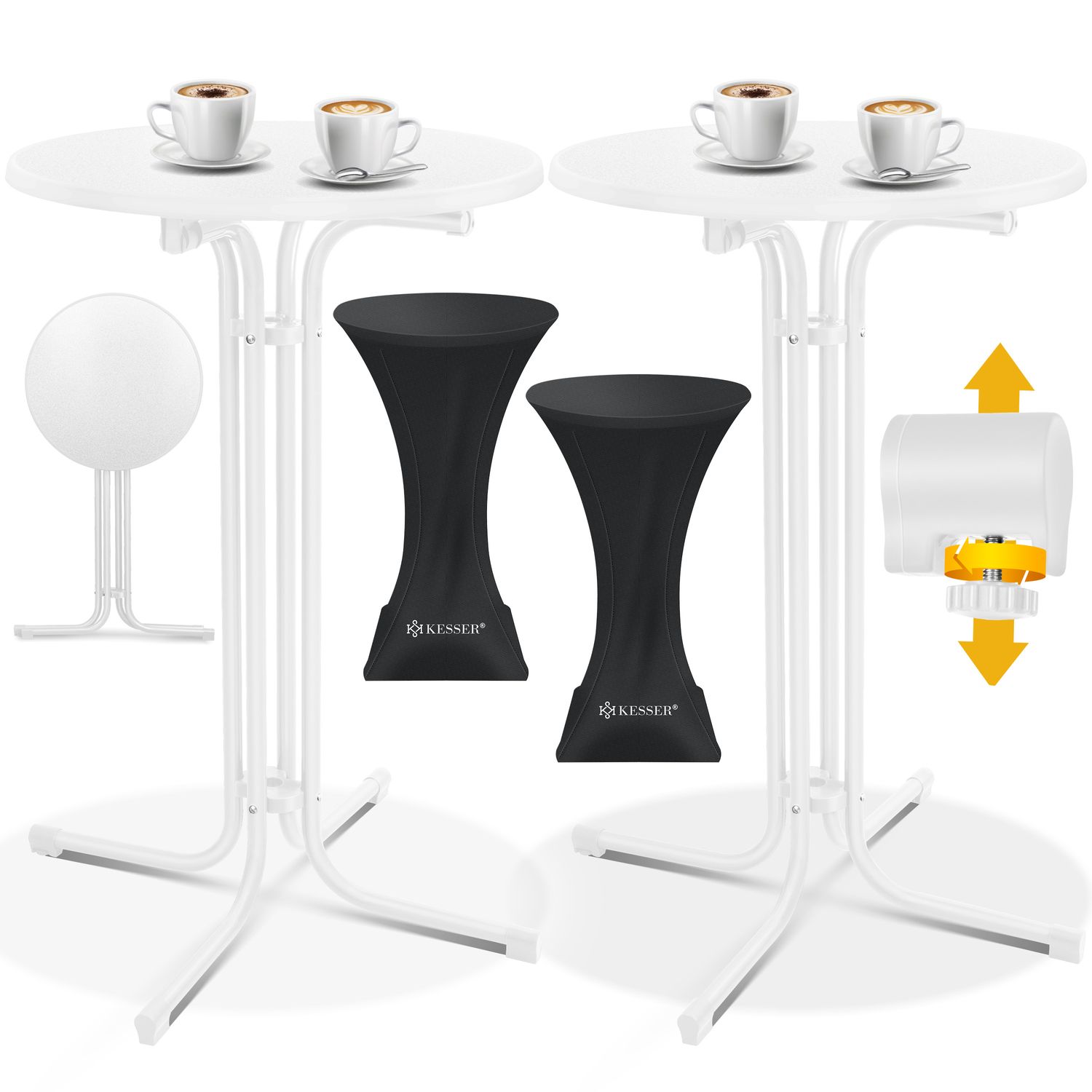 KESSER&reg; Gastro Stehtisch klappbar - Gastronomie Bistrotisch rund - Wetterbest&auml;ndiger Klapptisch Gartentisch - Runder Partytisch - Hitzebest&auml;ndig - Stabil und sicher 