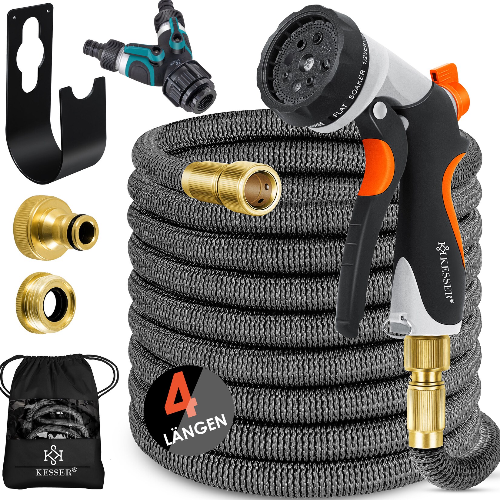 ® Premium Gartenschlauch Flexibler Wasserschlauch dehnbarer Flexischlauch