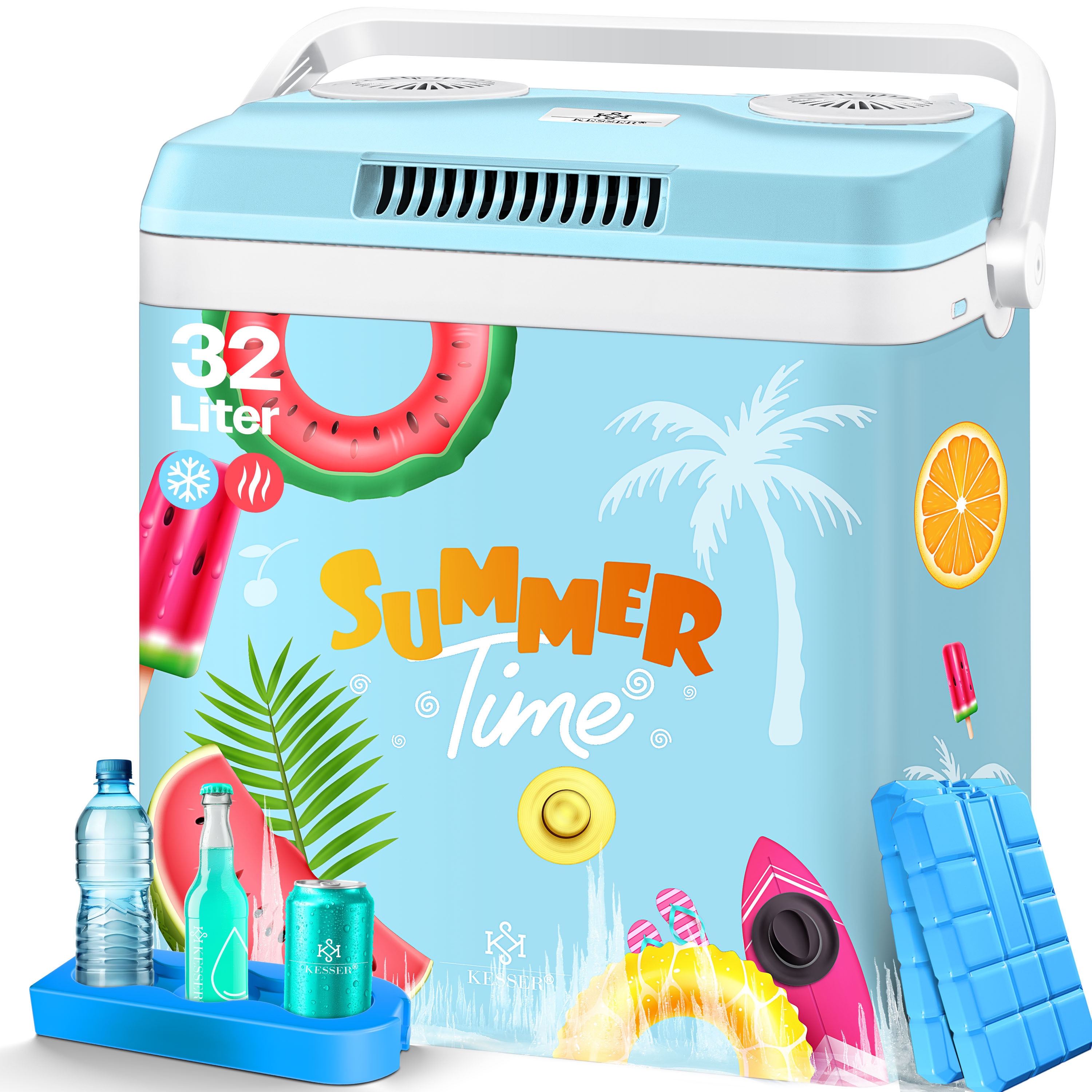 KESSER&reg; 32 L K&uuml;hlbox 12V, 230V Stecker, Mini-K&uuml;hlschrank, Thermoelektrische Warmhaltebox 