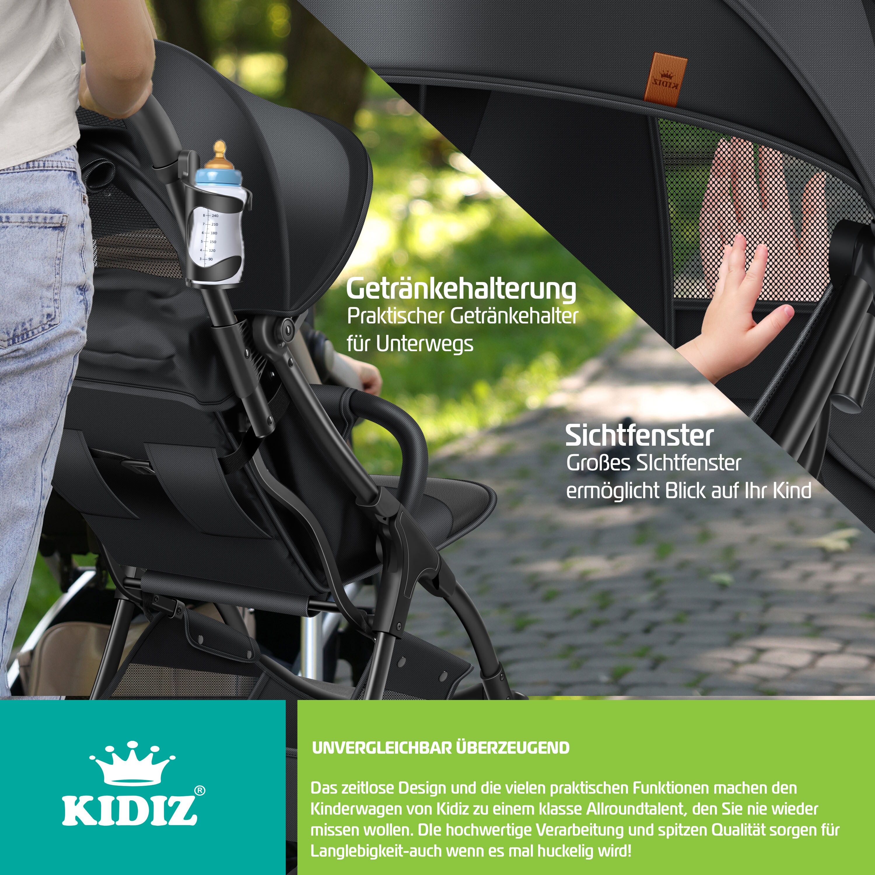 KIDIZ® Kinderwagen Premium Kinderbuggy Klappbar Li Produktbild-Vorschau 10