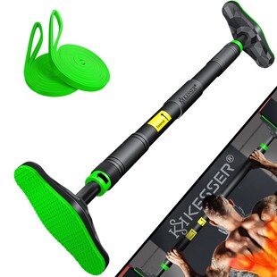KESSER® Klimmzugstange Türrahmen verstellbar, Pull Up Bar Heimturnhalle, Reckstange ohne Schrauben/Bohren, 68-106 cm Ausziehbar, Tragfähigkeit bis zu 300Kg & rutschfeste Griffe, inkl. Resistenzbänder 