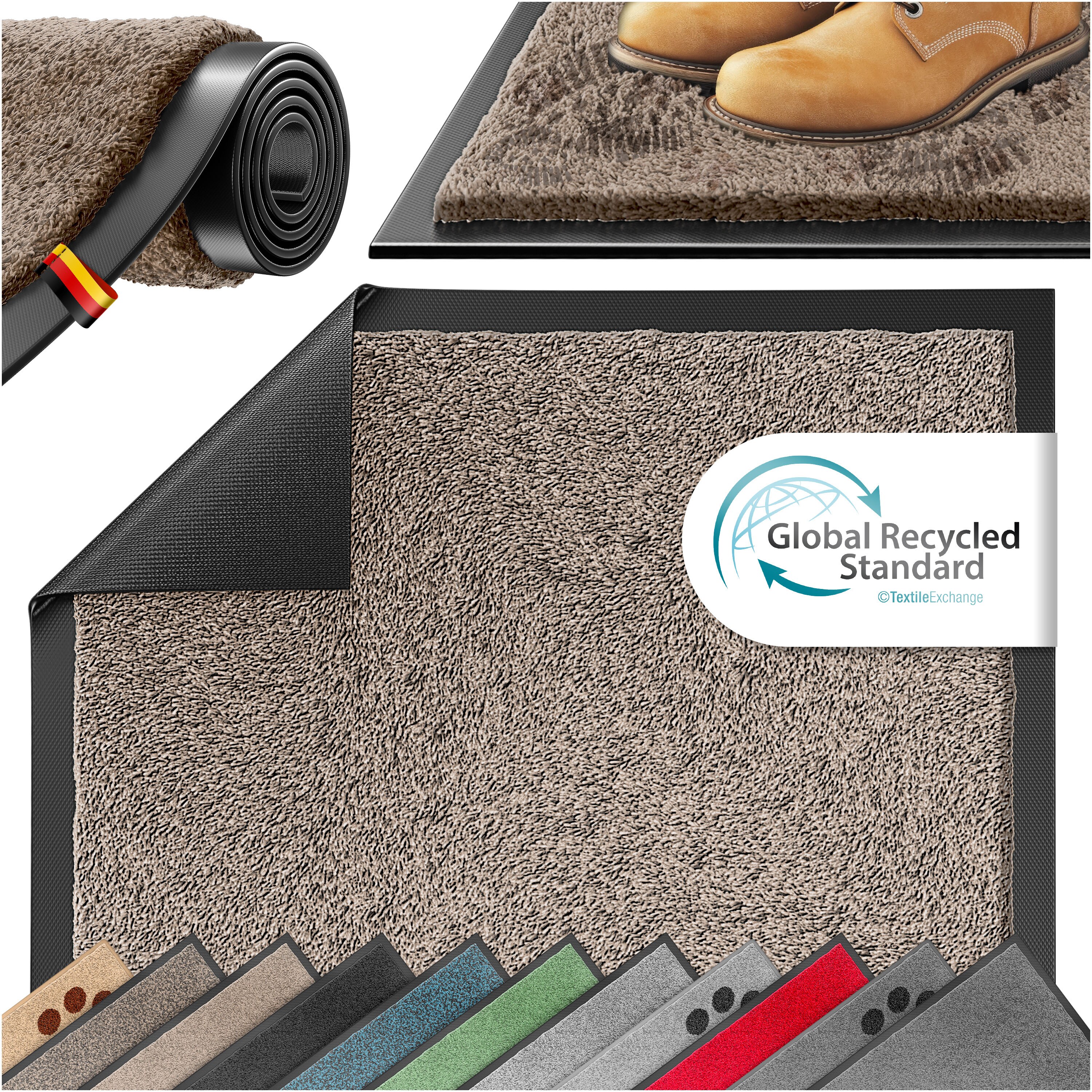 KESSER&reg; Schmutzfangmatte rutschfeste Fu&szlig;matte f&uuml;r Innen- & Au&szlig;enbereich waschbar & wetterfest | T&uuml;rmatte Wohnungseingang | Teppich f&uuml;r B&uuml;ro & Vorzimmer | Fu&szlig;abtreter Fu&szlig;abstreifer 