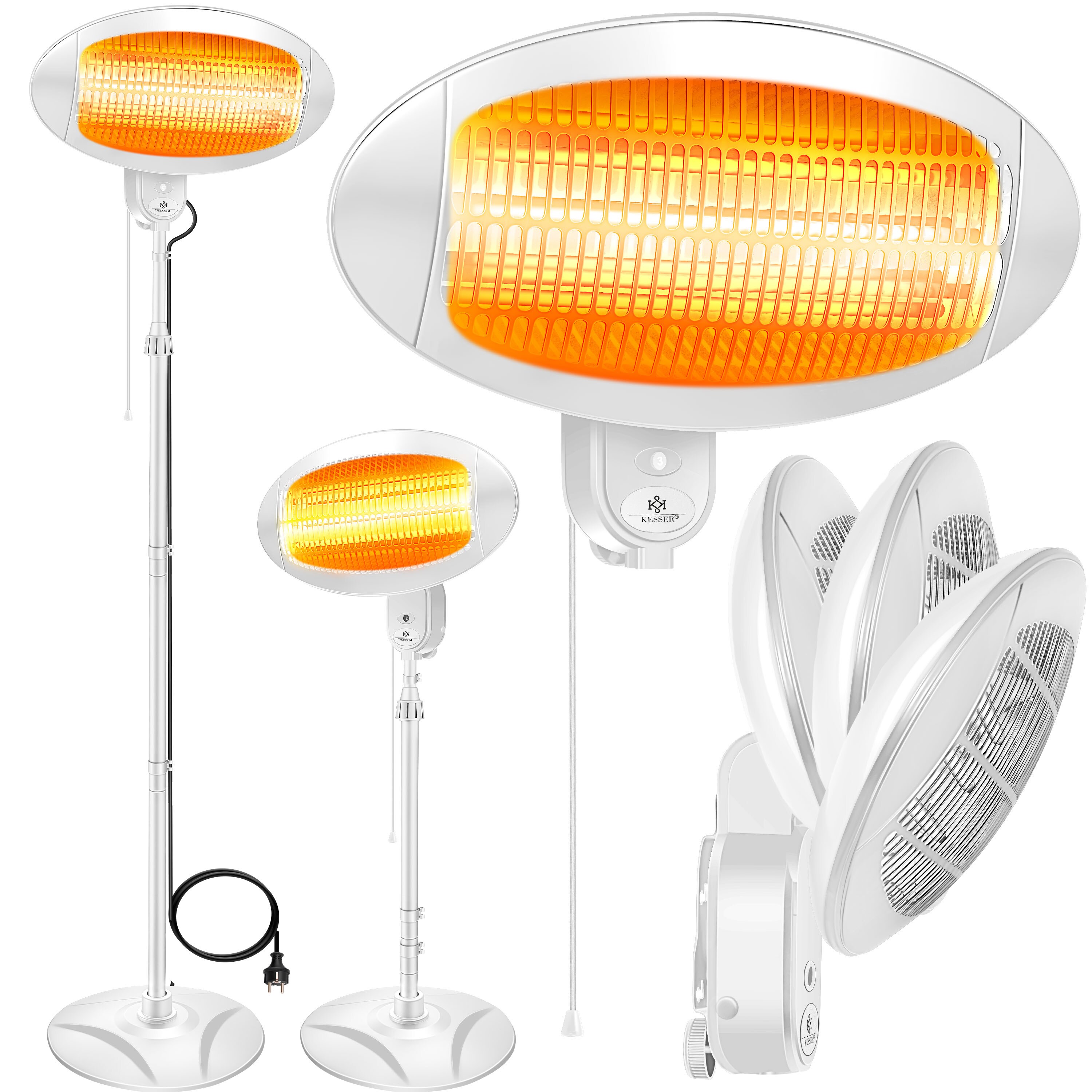 KESSER&reg; 2000 Watt Infrarot Heizstrahler Standheizer Terrassenheizung Terrassen Strahler 