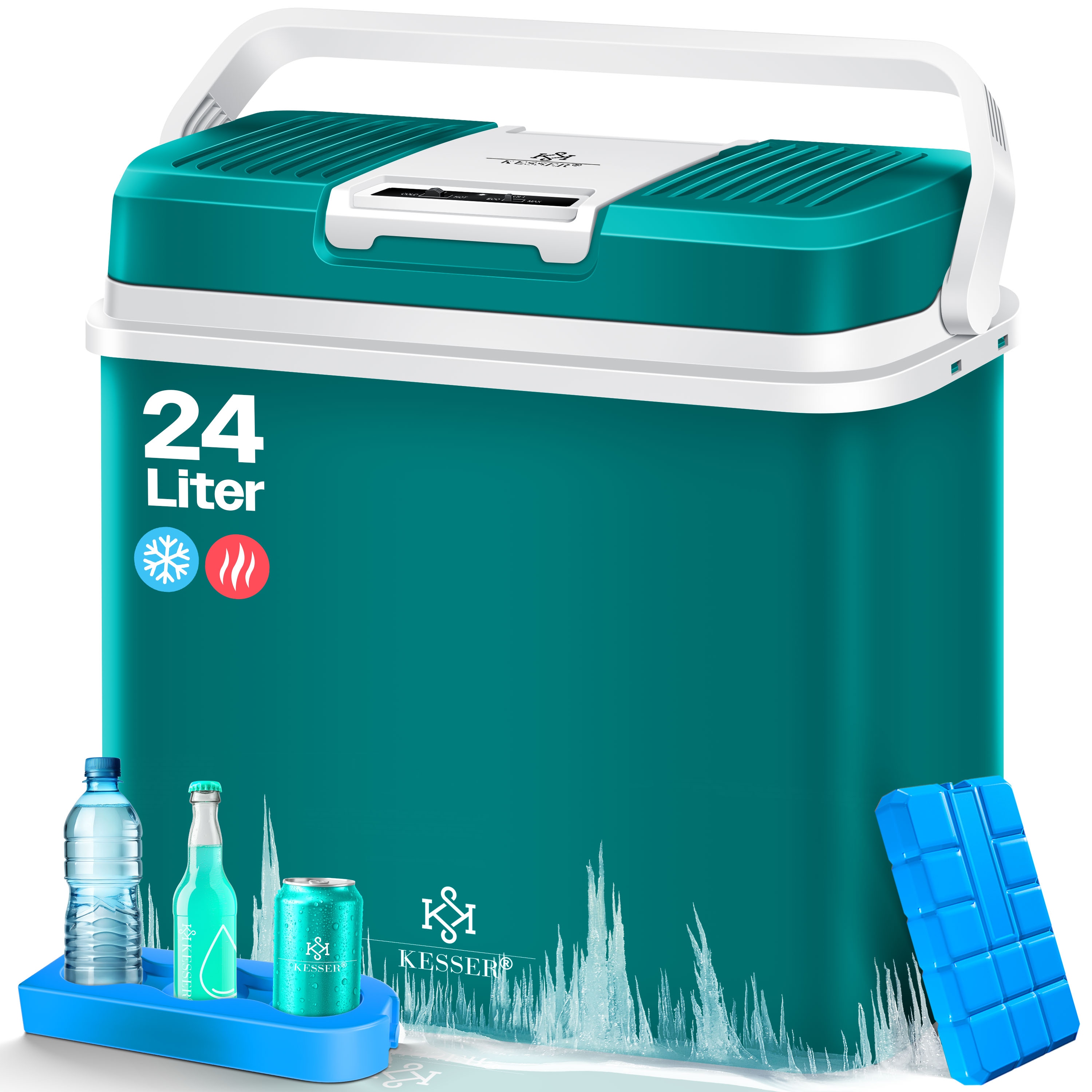 KESSER&reg; 24 Liter K&uuml;hlbox | K&Uuml;HLT und W&Auml;RMT | Thermo-Elektrische K&uuml;hlbox 12 Volt und 230 Volt | Mini-K&uuml;hlschrank | f&uuml;r Auto und Camping | EEK A+++ |  Mini-K&uuml;hlschrank  | Auto und Camping 