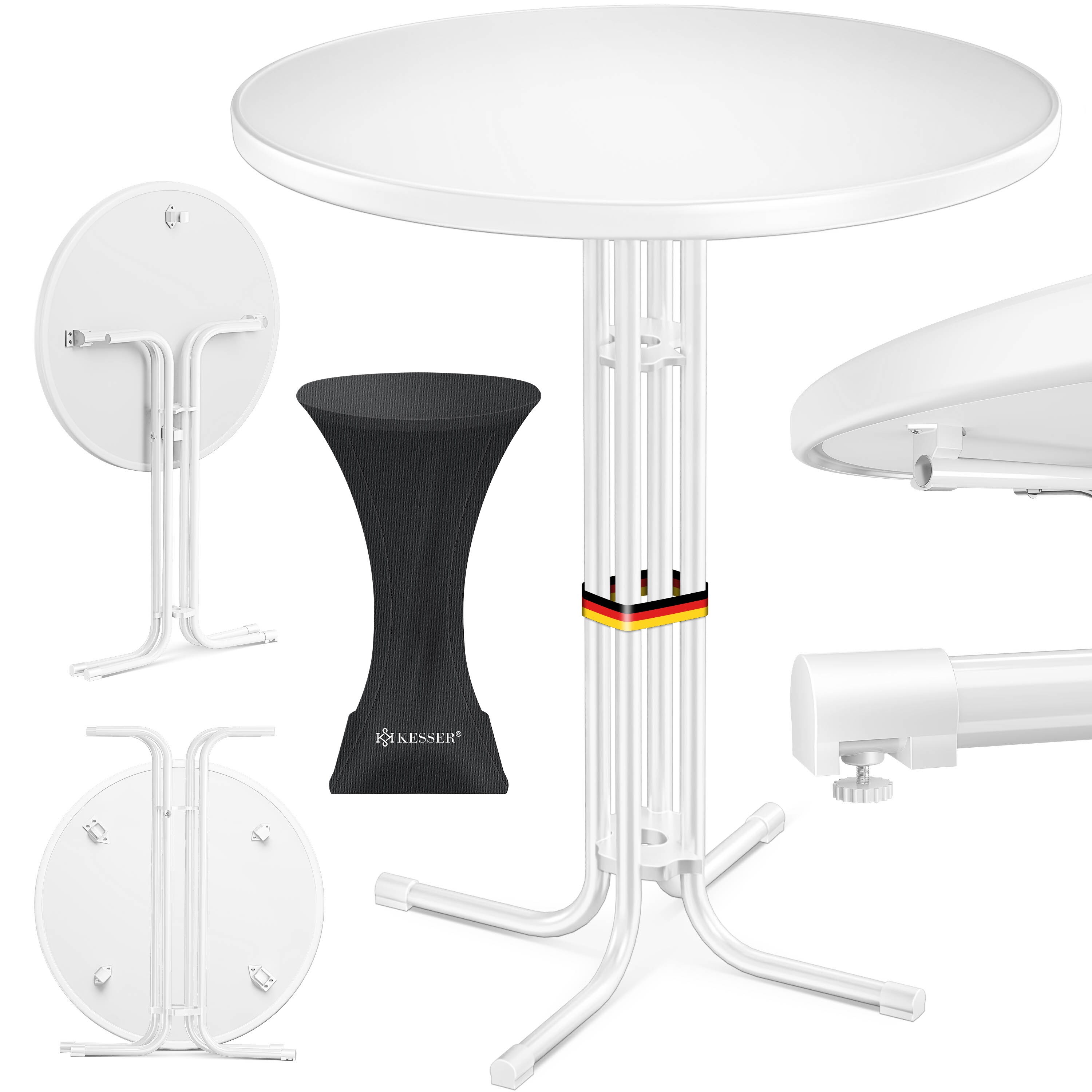 KESSER&reg; Gastro Stehtisch klappbar - Gastronomie Bistrotisch rund - Wetterbest&auml;ndiger Klapptisch Gartentisch - Runder Partytisch - Hitzebest&auml;ndig - Stabil und sicher 