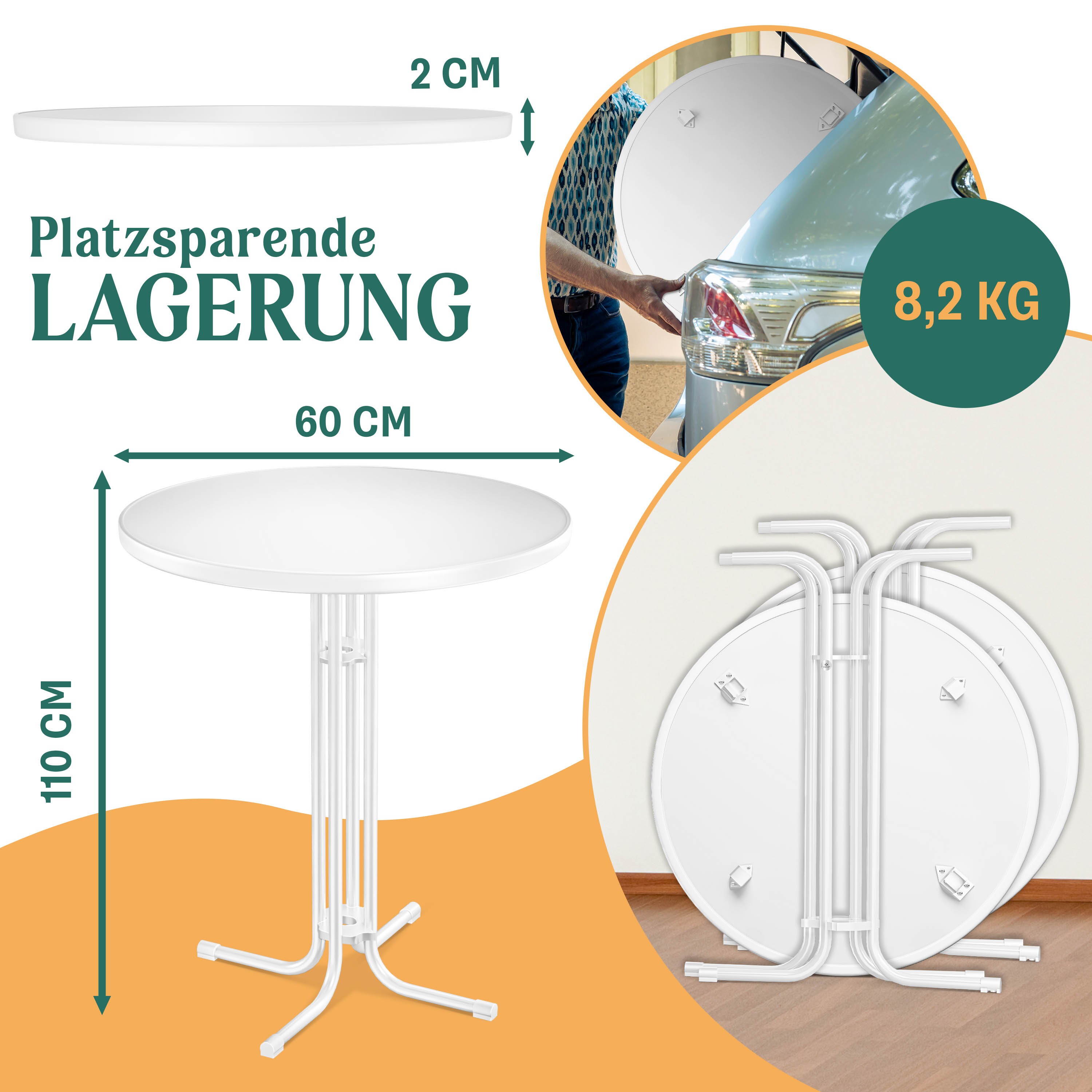 KESSER® Gastro Stehtisch klappbar - Gastronomie Bistrotisch rund - Wetterbeständiger Klapptisch Gartentisch - Runder Partytisch - Hitzebeständig
